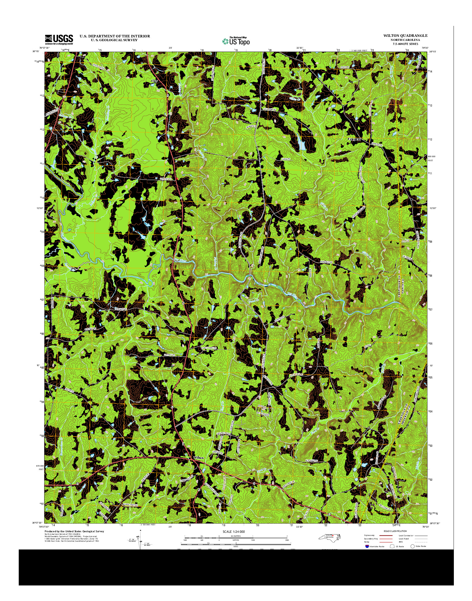 USGS US TOPO 7.5-MINUTE MAP FOR WILTON, NC 2013