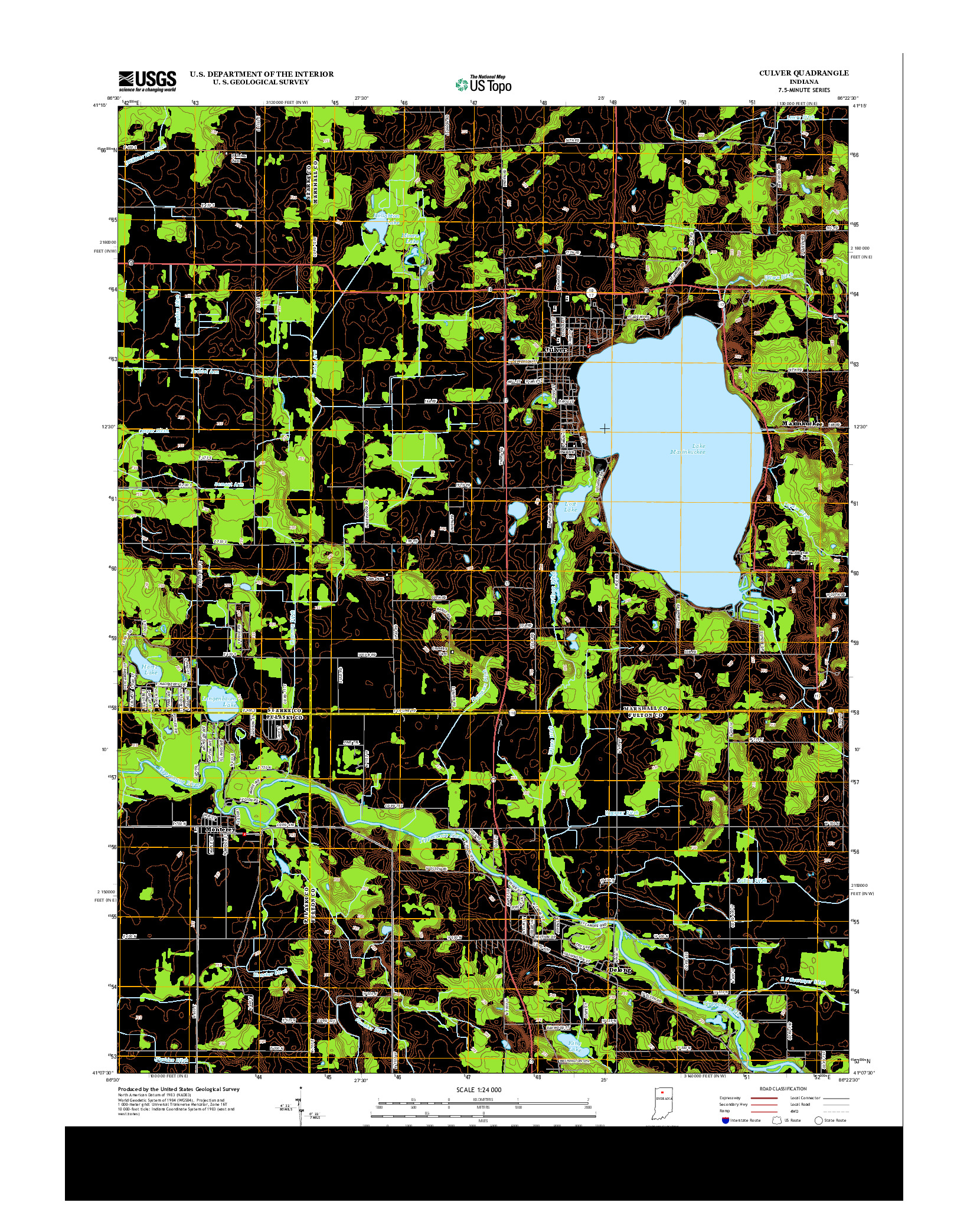 USGS US TOPO 7.5-MINUTE MAP FOR CULVER, IN 2013