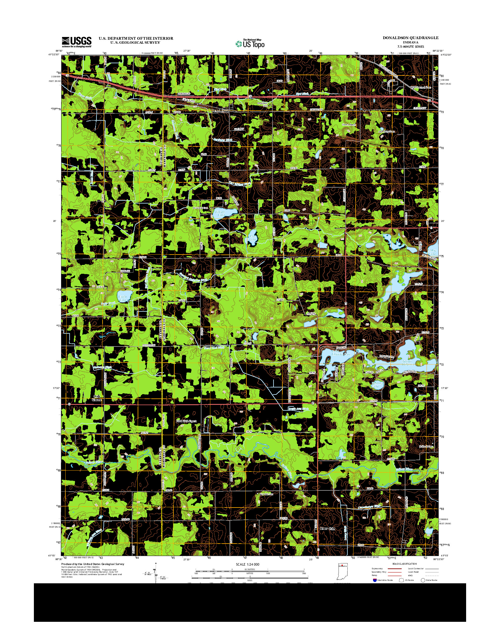 USGS US TOPO 7.5-MINUTE MAP FOR DONALDSON, IN 2013