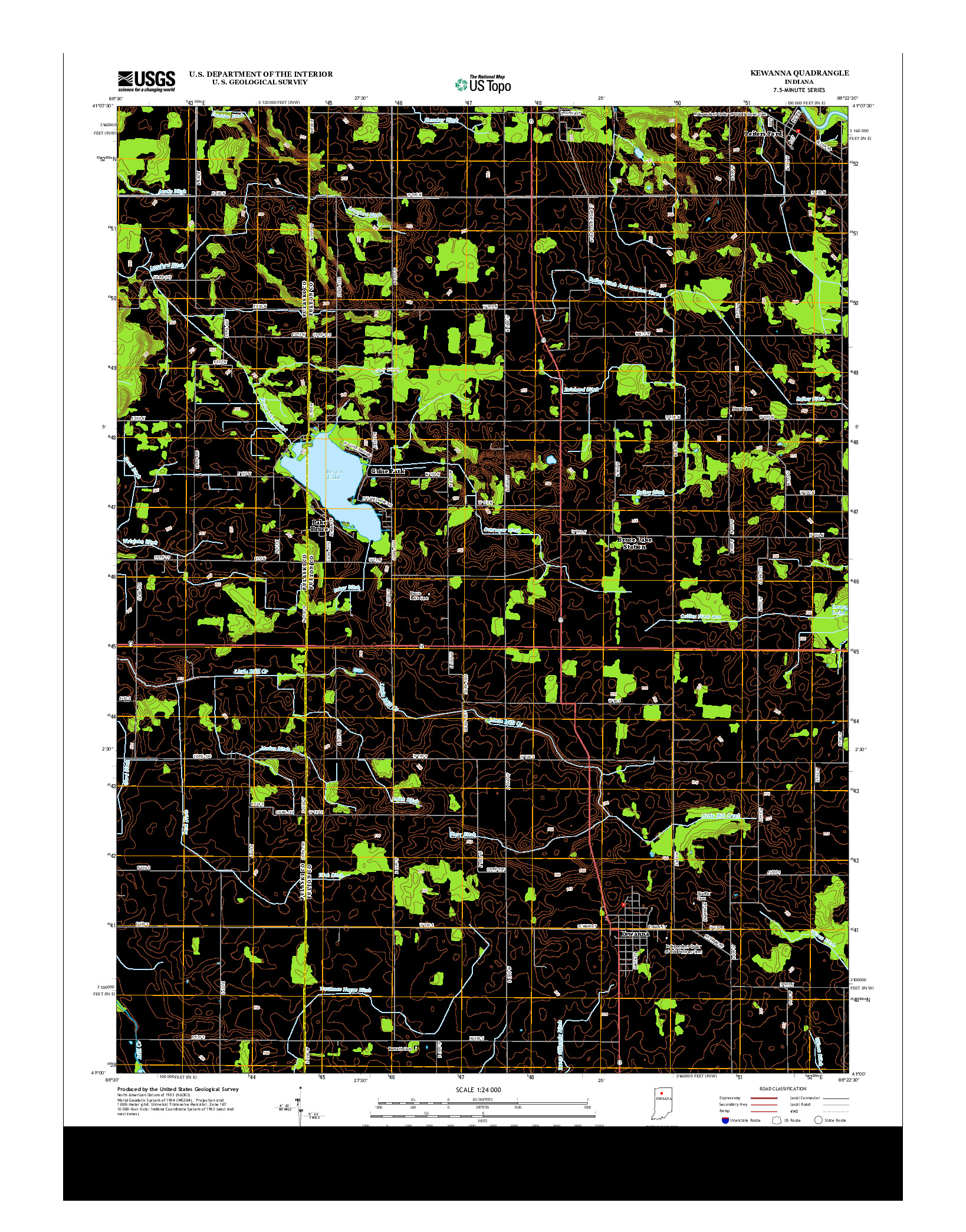 USGS US TOPO 7.5-MINUTE MAP FOR KEWANNA, IN 2013