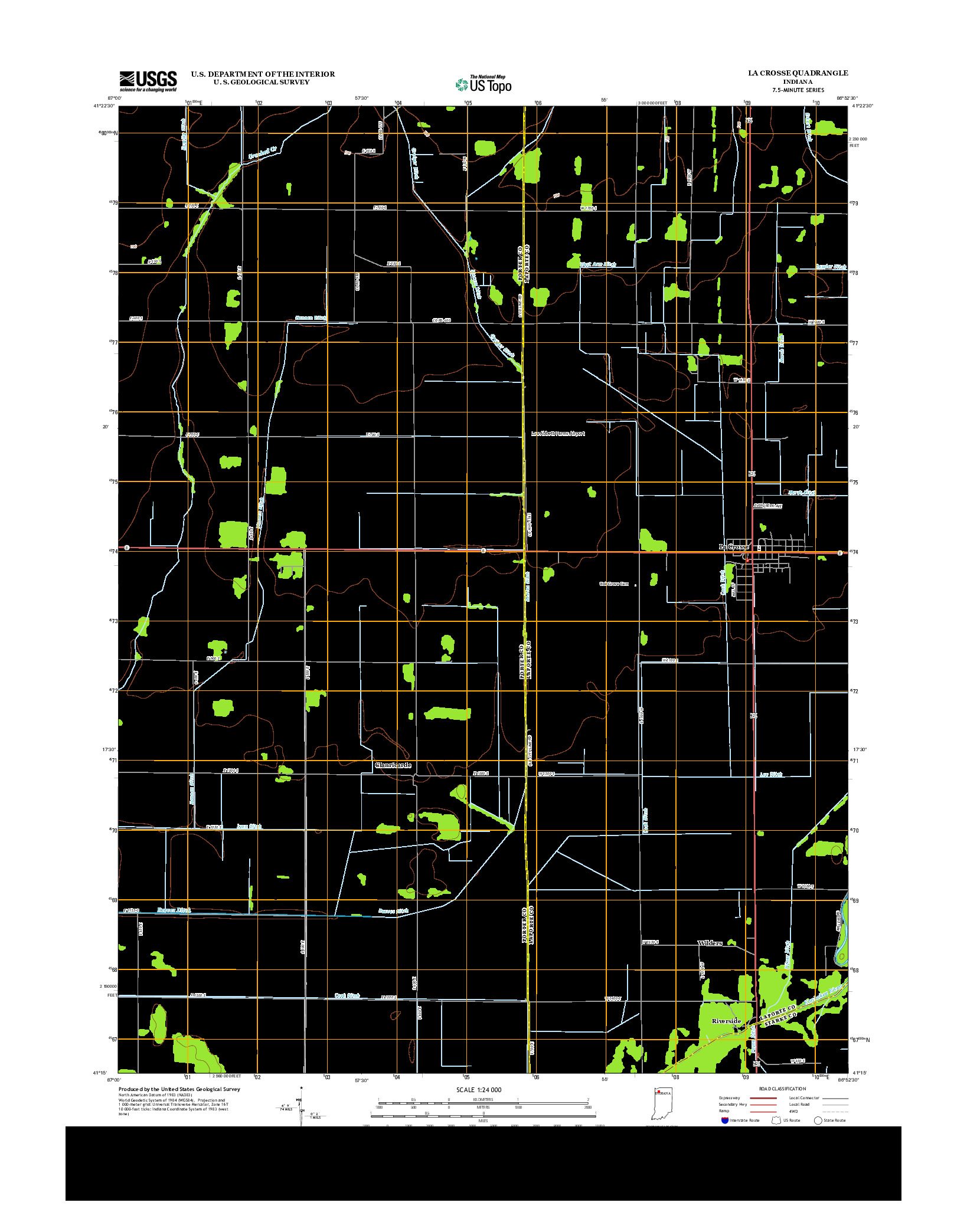 USGS US TOPO 7.5-MINUTE MAP FOR LA CROSSE, IN 2013
