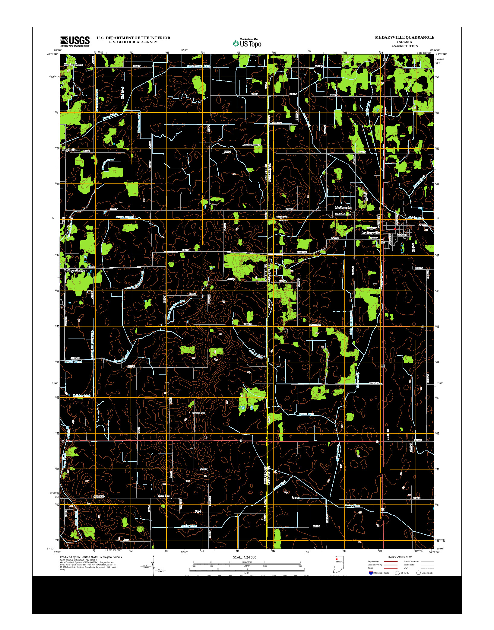 USGS US TOPO 7.5-MINUTE MAP FOR MEDARYVILLE, IN 2013