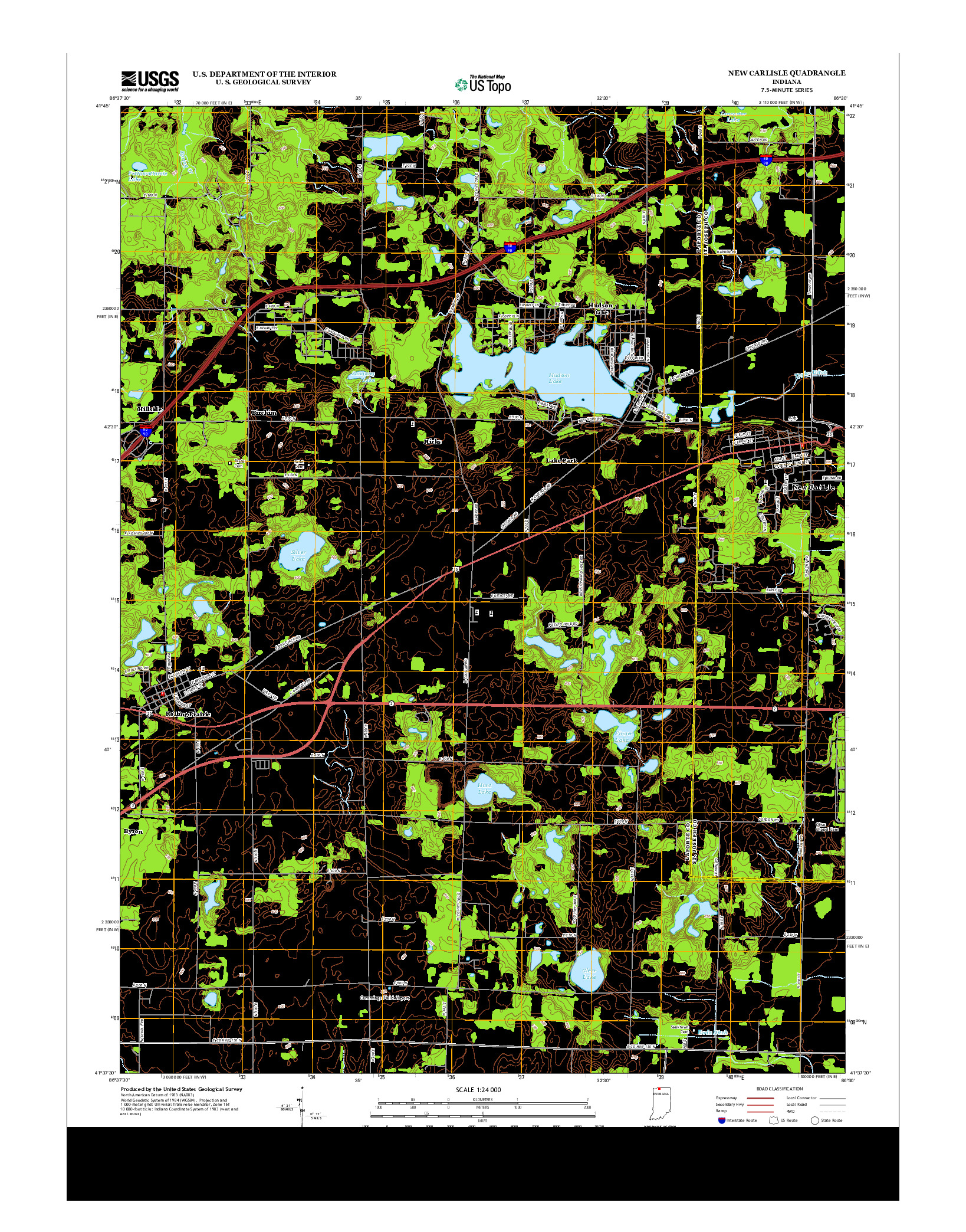 USGS US TOPO 7.5-MINUTE MAP FOR NEW CARLISLE, IN 2013