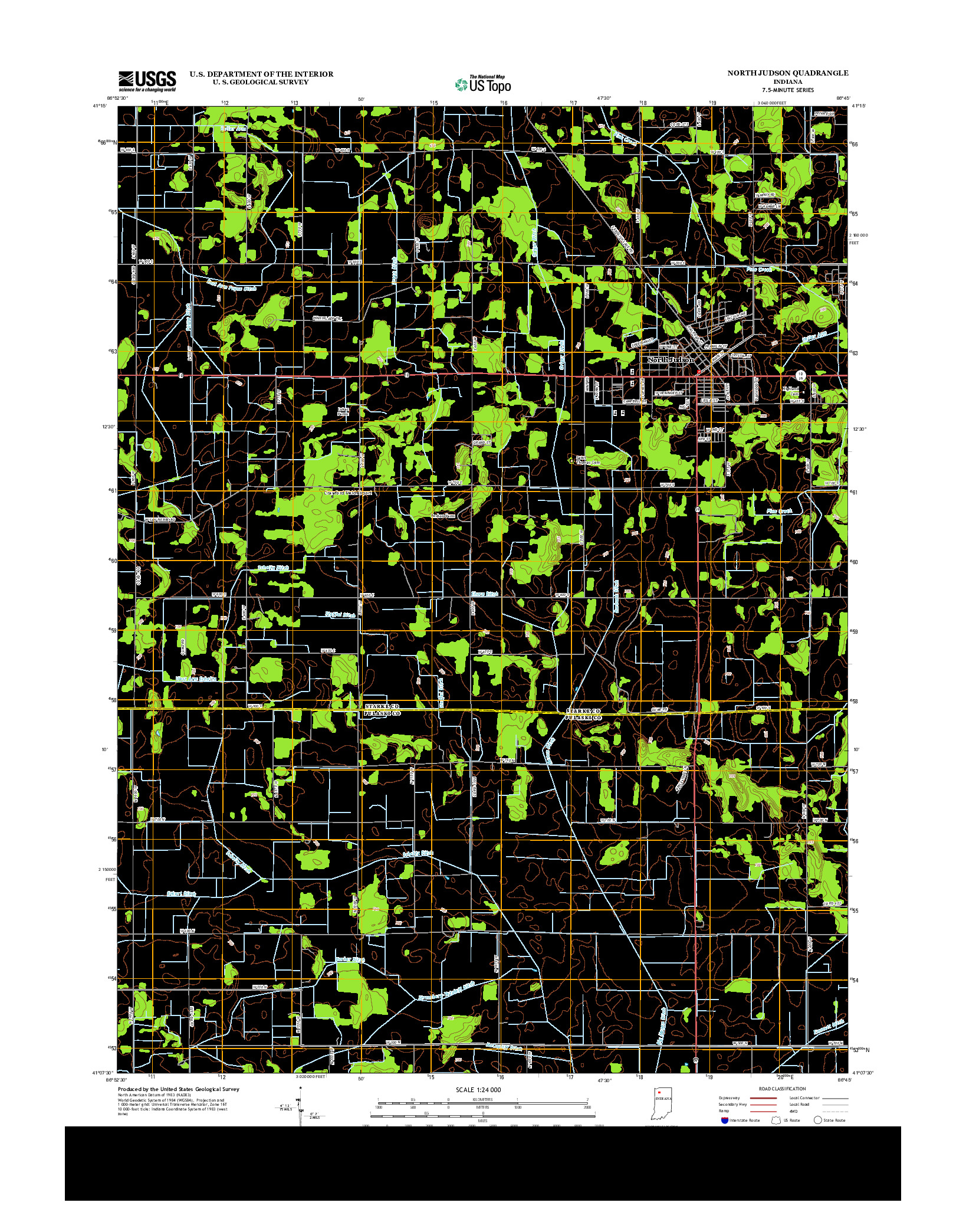 USGS US TOPO 7.5-MINUTE MAP FOR NORTH JUDSON, IN 2013