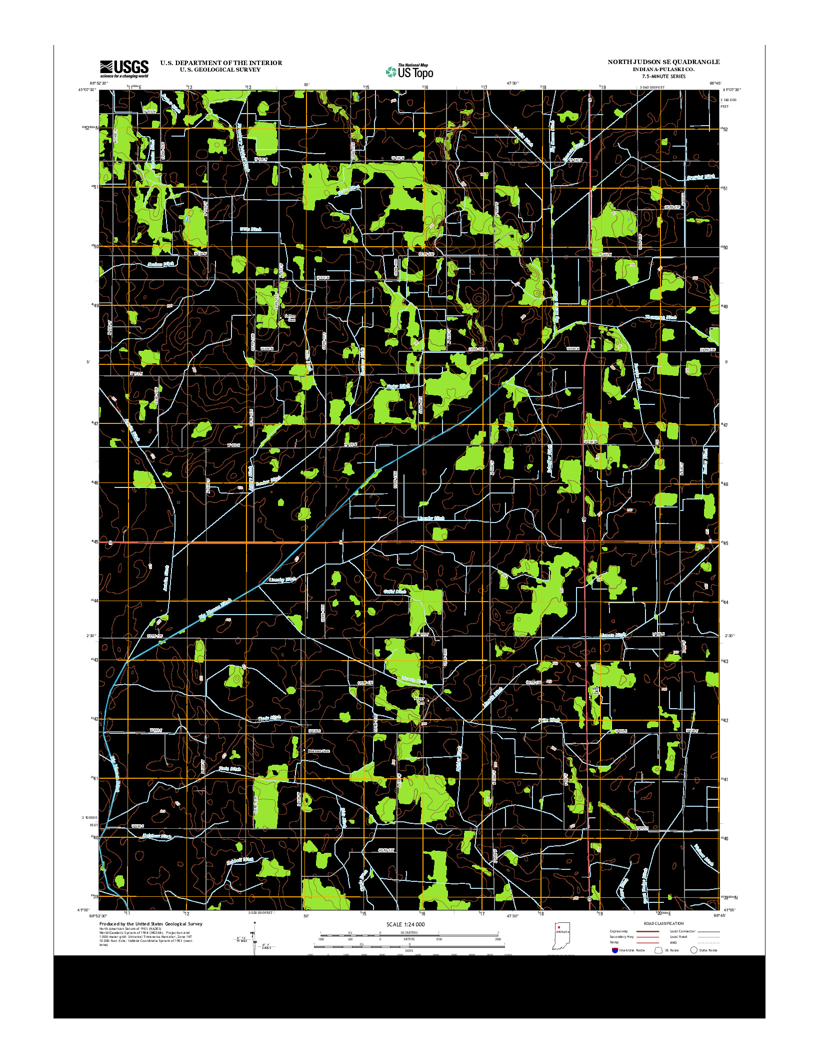 USGS US TOPO 7.5-MINUTE MAP FOR NORTH JUDSON SE, IN 2013