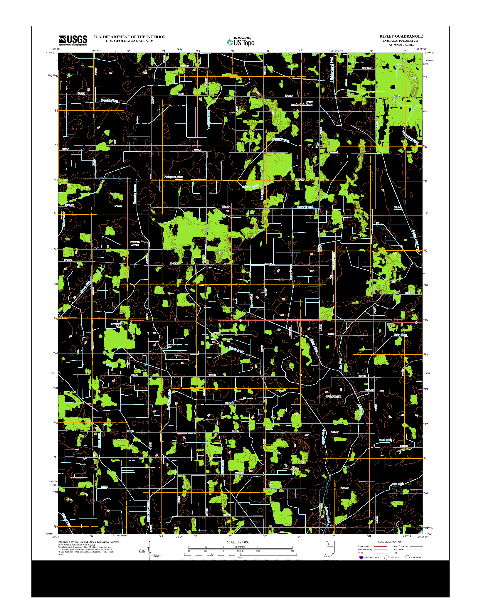 USGS US TOPO 7.5-MINUTE MAP FOR RIPLEY, IN 2013