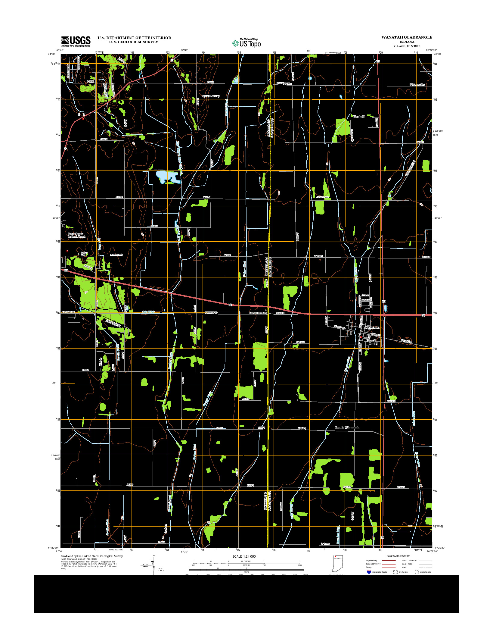 USGS US TOPO 7.5-MINUTE MAP FOR WANATAH, IN 2013