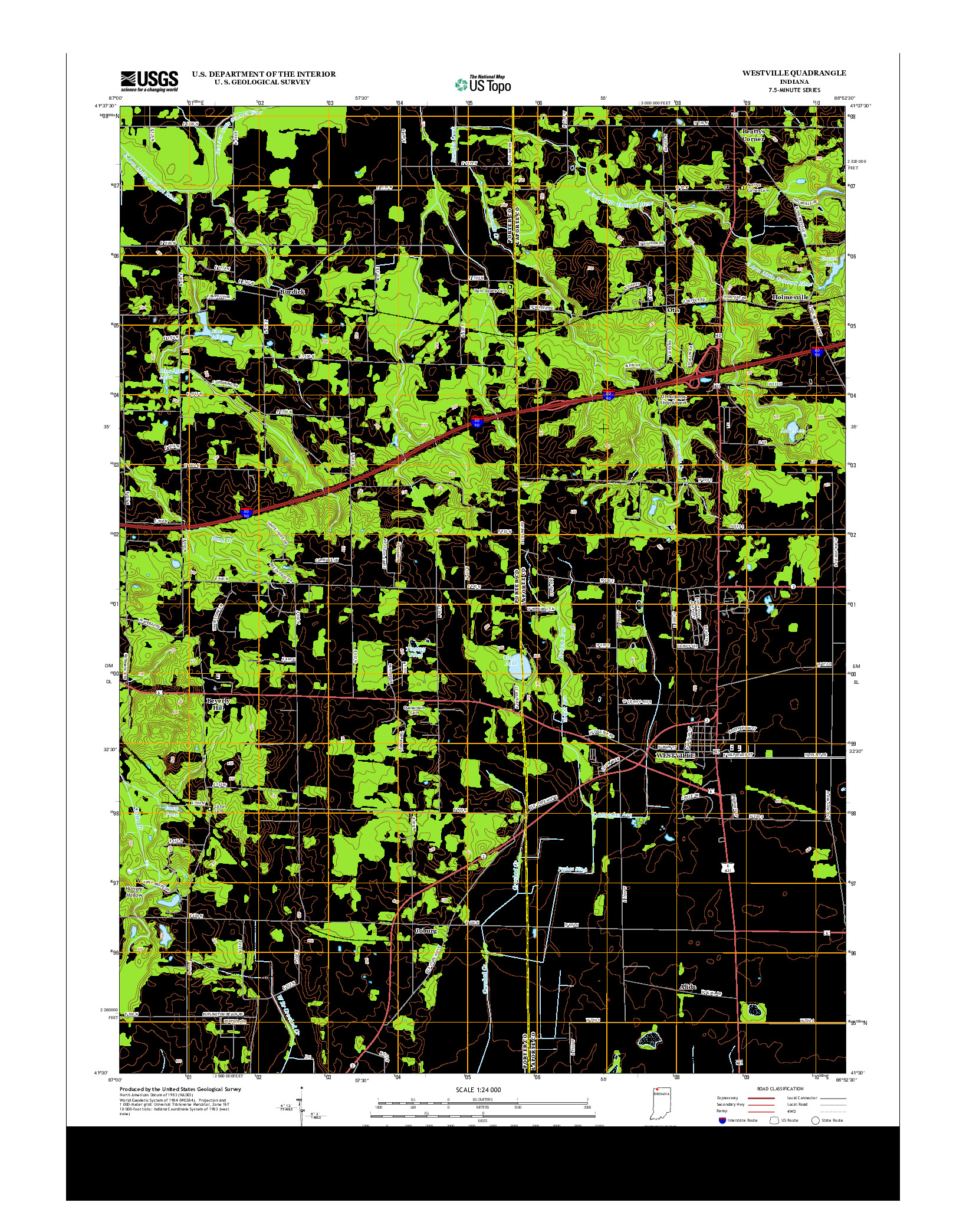 USGS US TOPO 7.5-MINUTE MAP FOR WESTVILLE, IN 2013