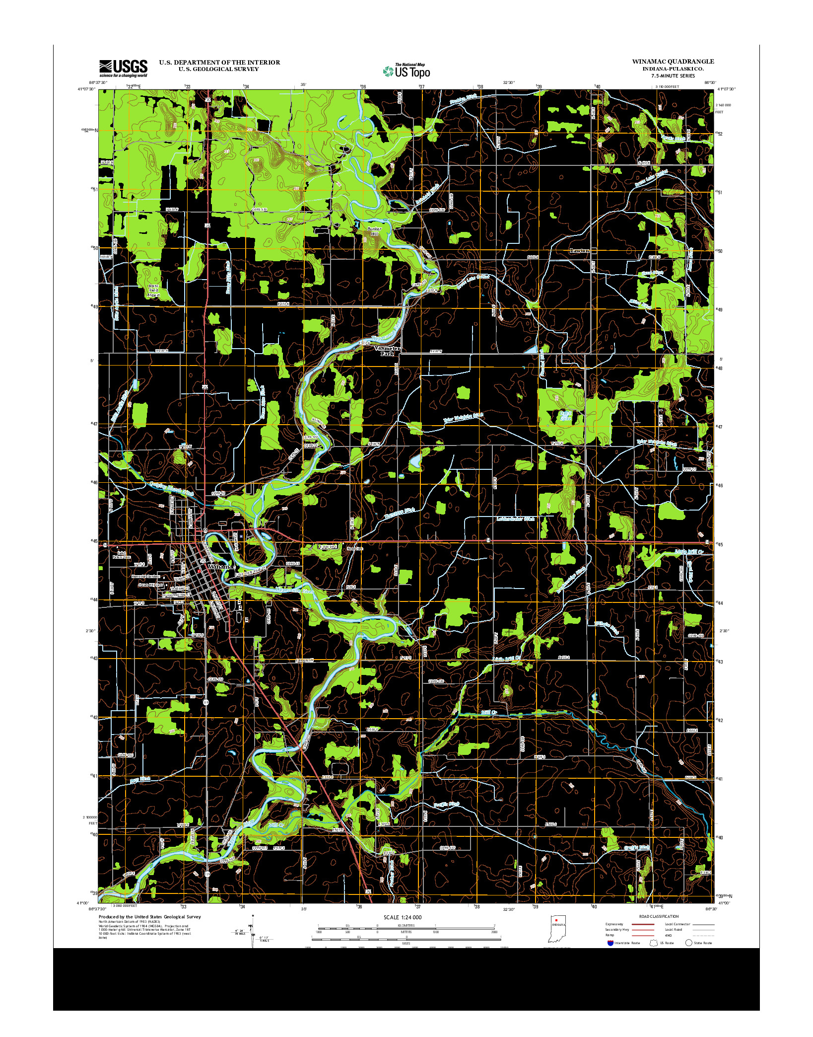 USGS US TOPO 7.5-MINUTE MAP FOR WINAMAC, IN 2013