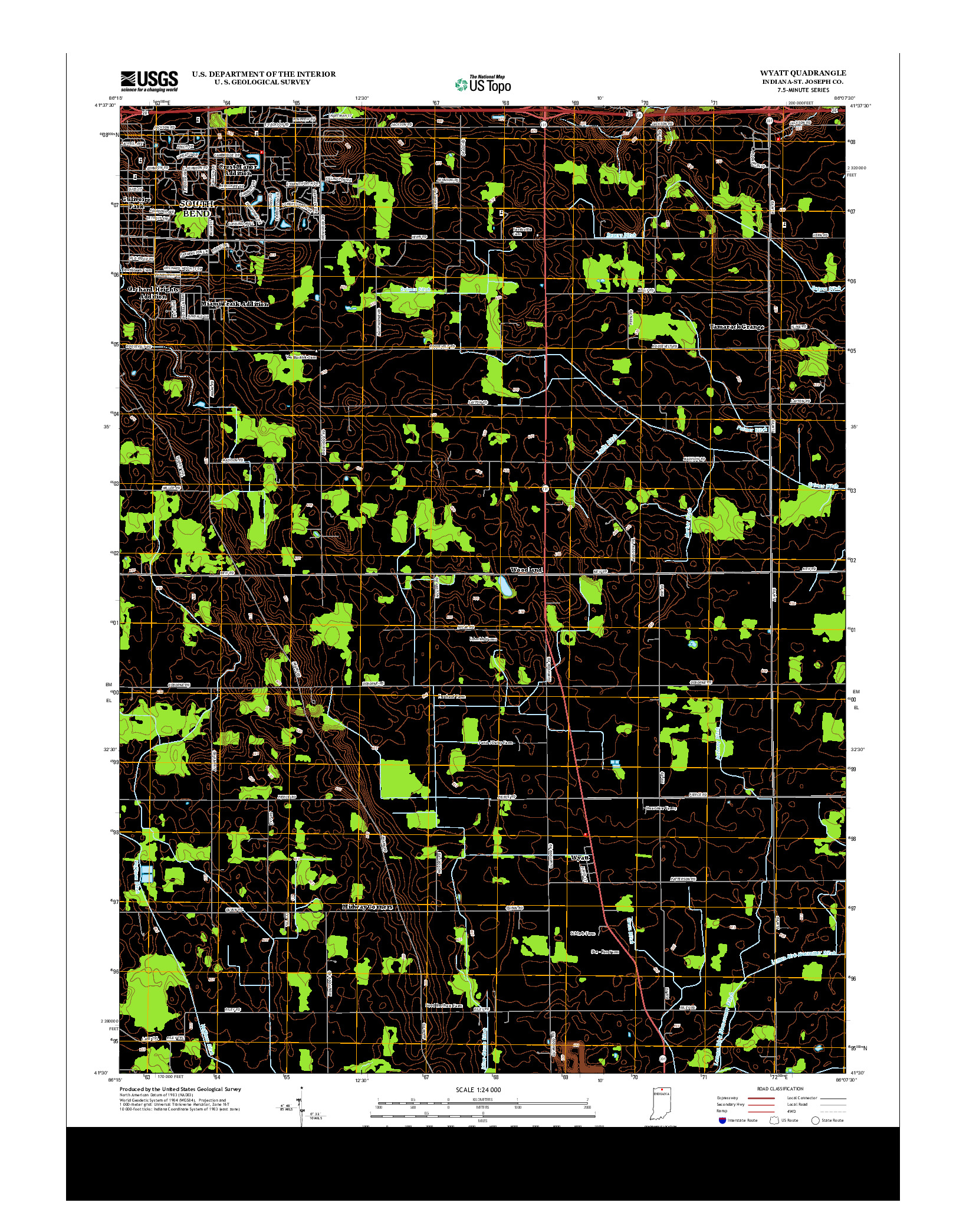 USGS US TOPO 7.5-MINUTE MAP FOR WYATT, IN 2013