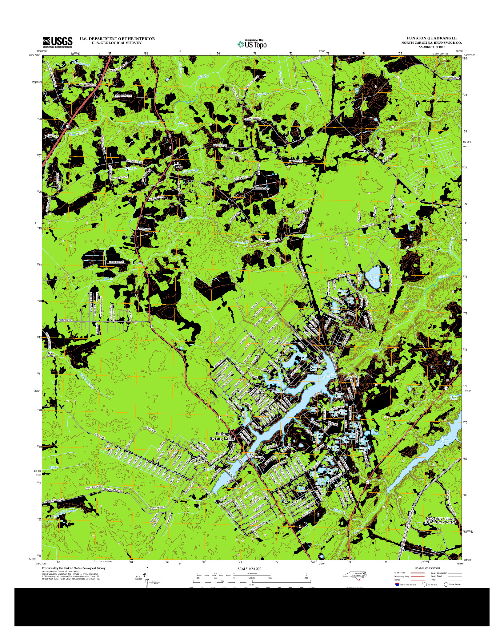 USGS US TOPO 7.5-MINUTE MAP FOR FUNSTON, NC 2013