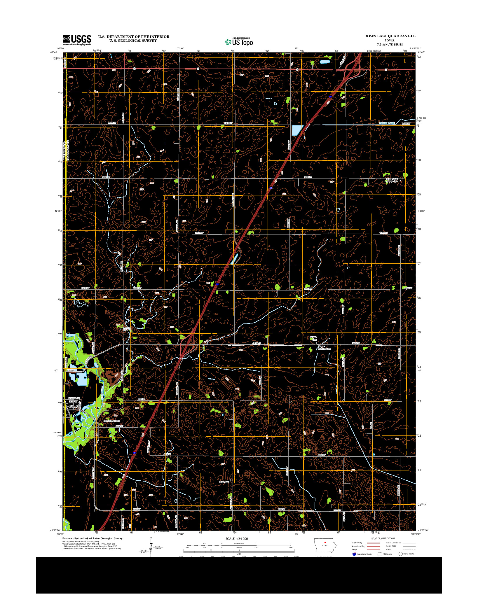 USGS US TOPO 7.5-MINUTE MAP FOR DOWS EAST, IA 2013