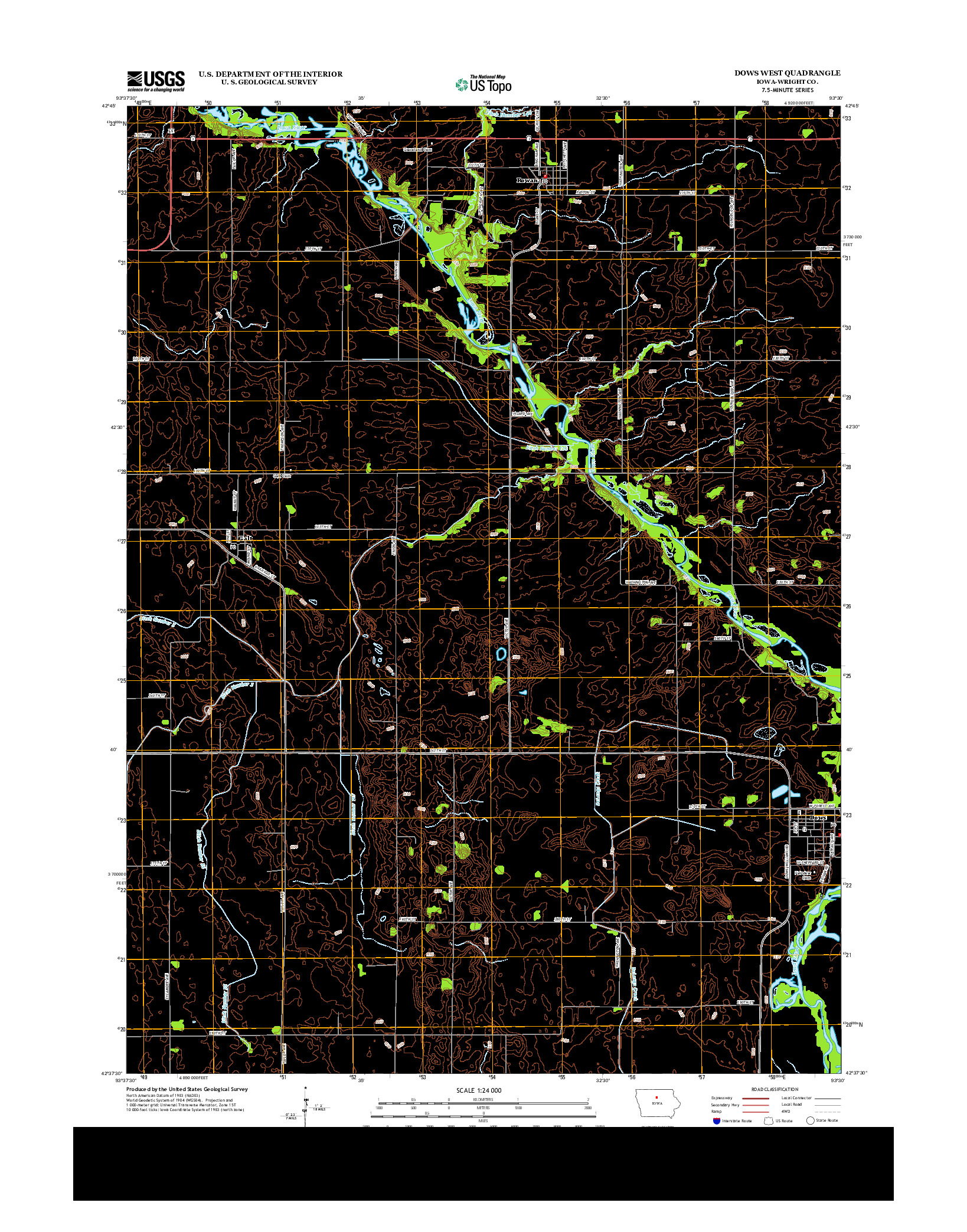 USGS US TOPO 7.5-MINUTE MAP FOR DOWS WEST, IA 2013