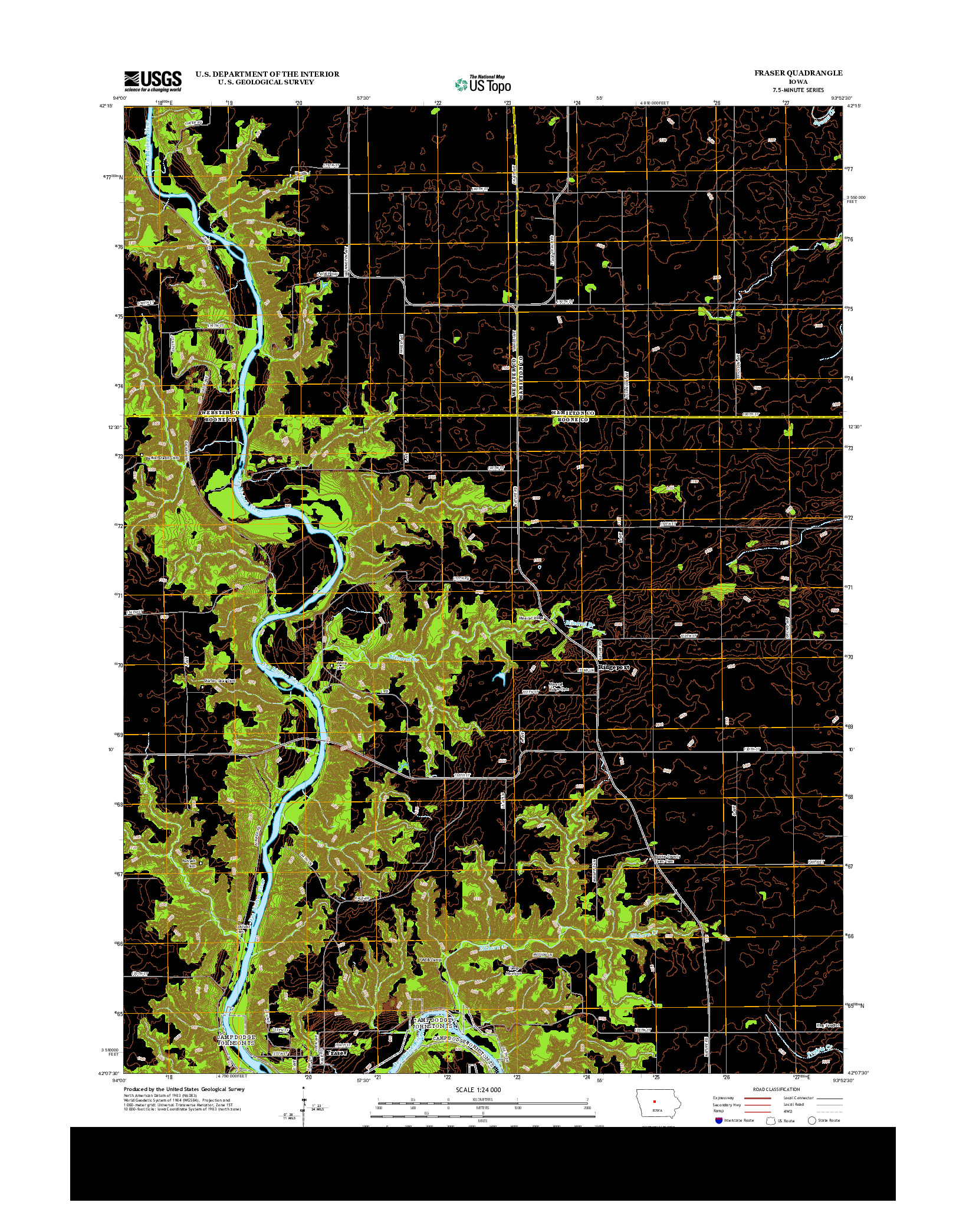 USGS US TOPO 7.5-MINUTE MAP FOR FRASER, IA 2013