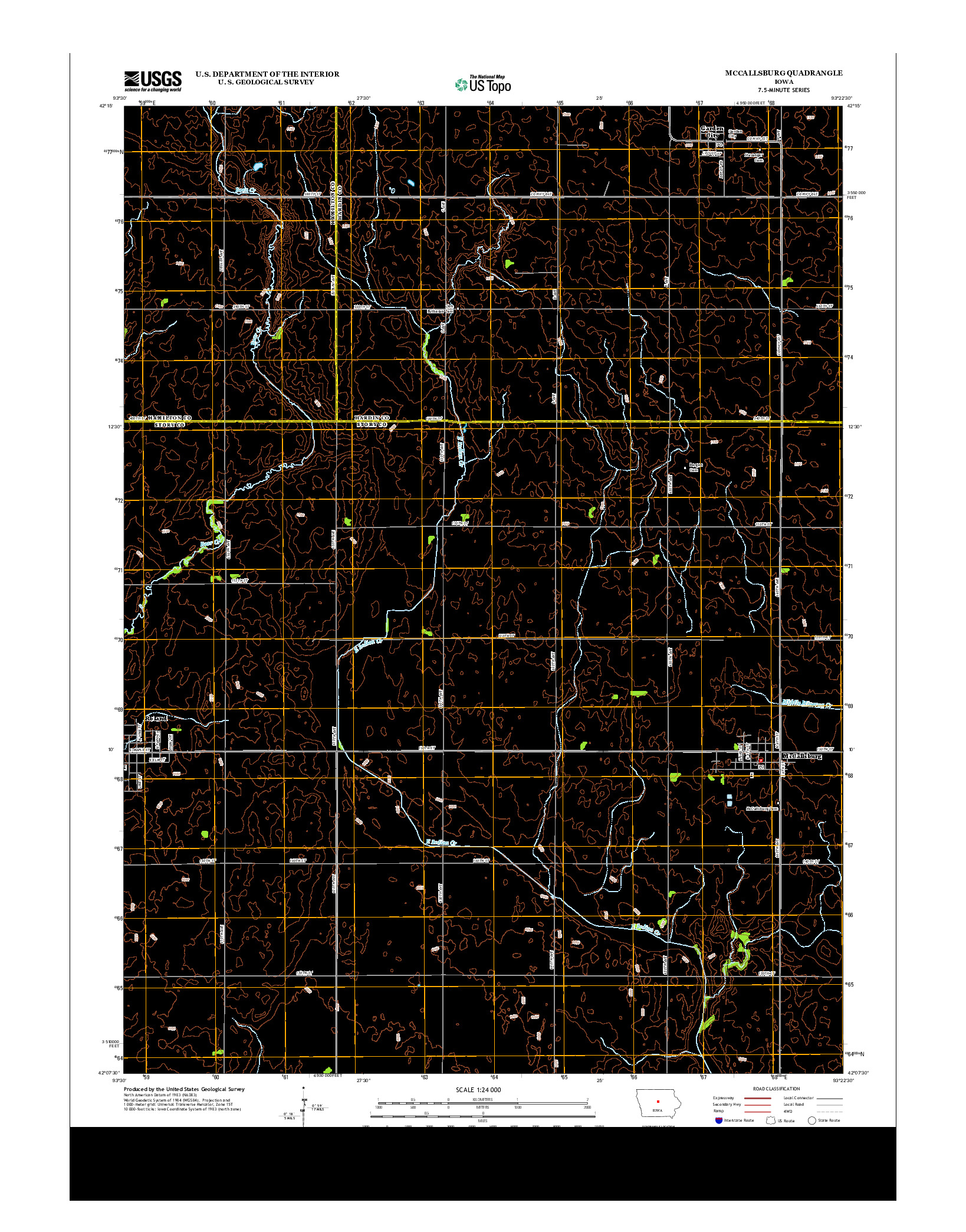 USGS US TOPO 7.5-MINUTE MAP FOR MCCALLSBURG, IA 2013