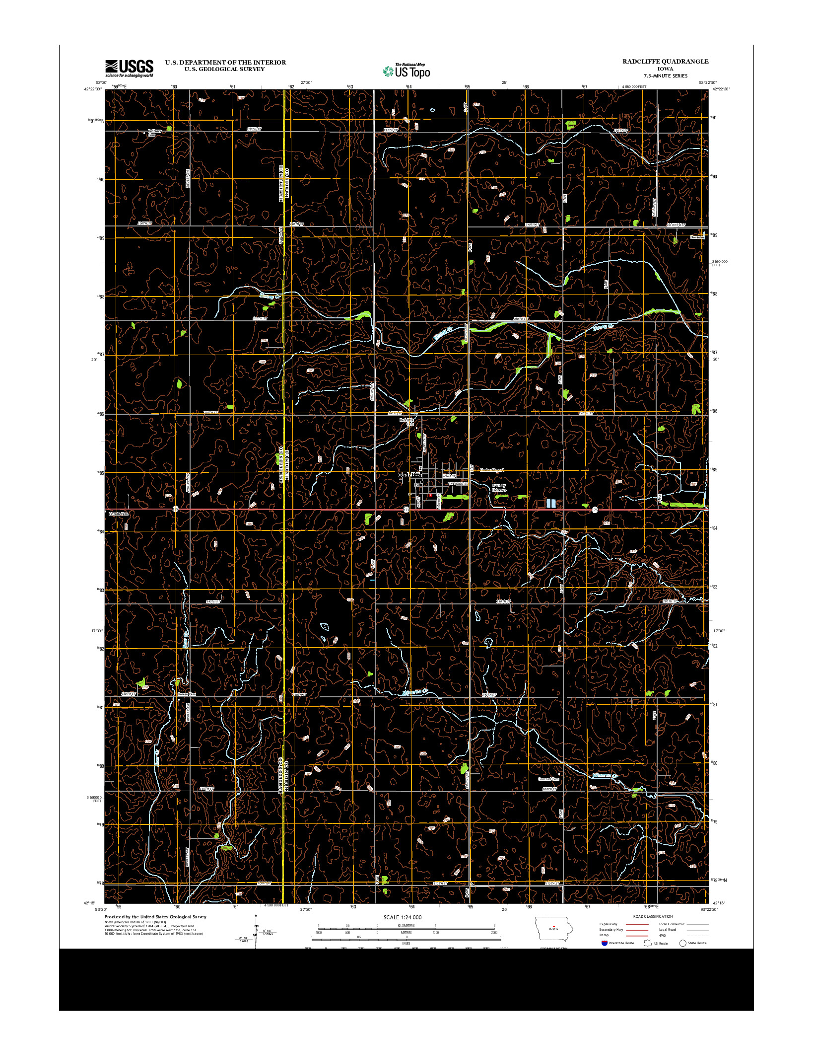 USGS US TOPO 7.5-MINUTE MAP FOR RADCLIFFE, IA 2013