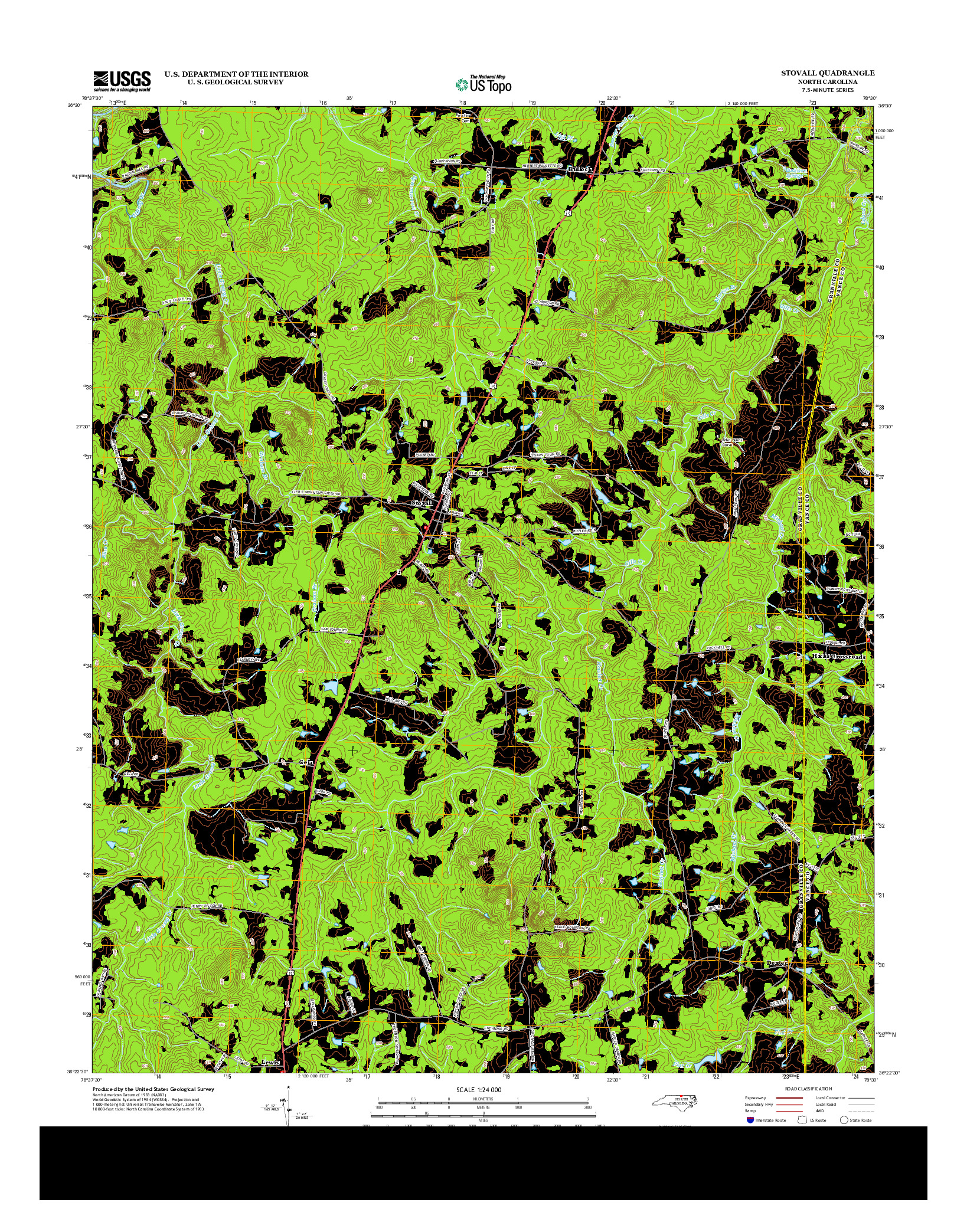 USGS US TOPO 7.5-MINUTE MAP FOR STOVALL, NC 2013