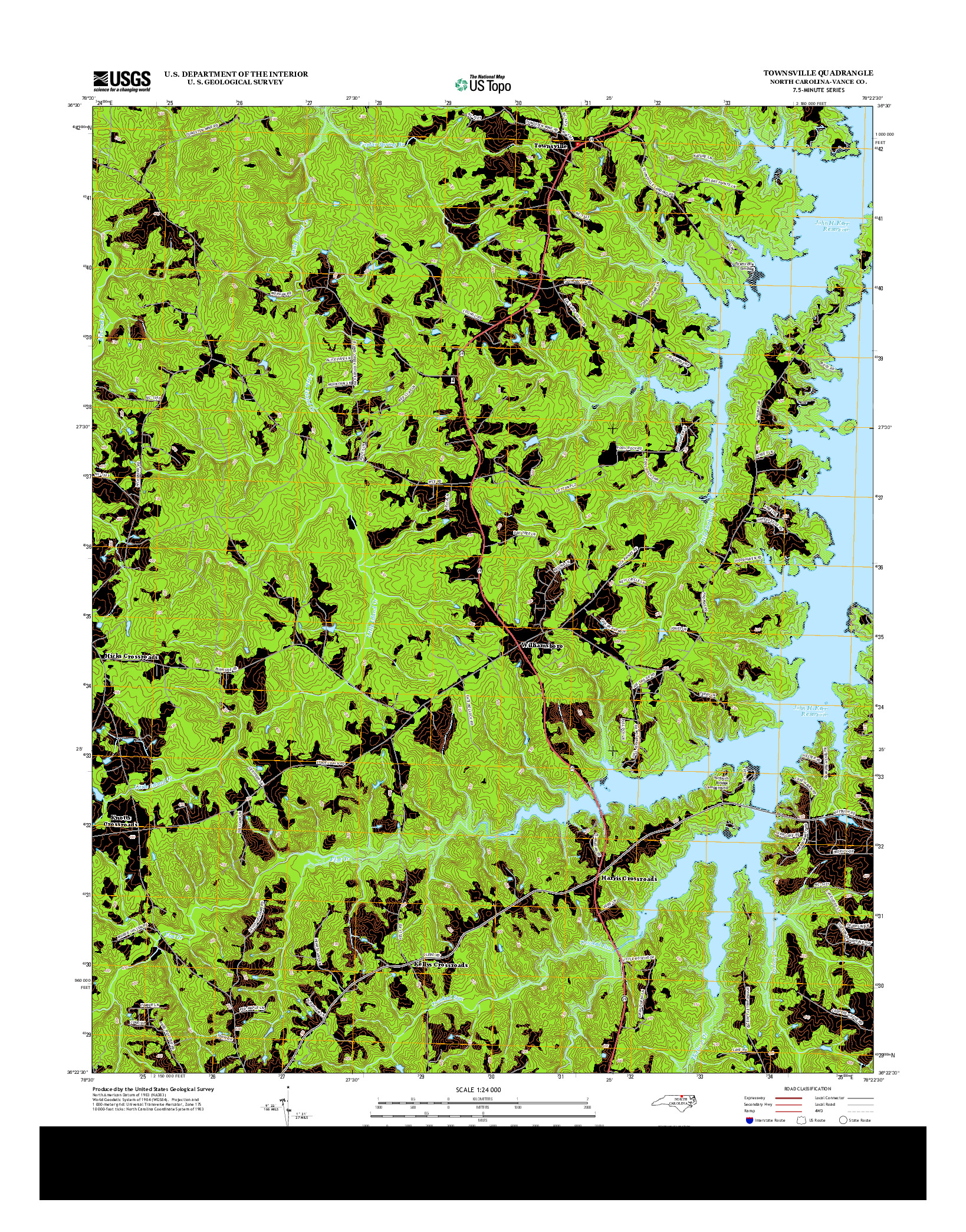 USGS US TOPO 7.5-MINUTE MAP FOR TOWNSVILLE, NC 2013