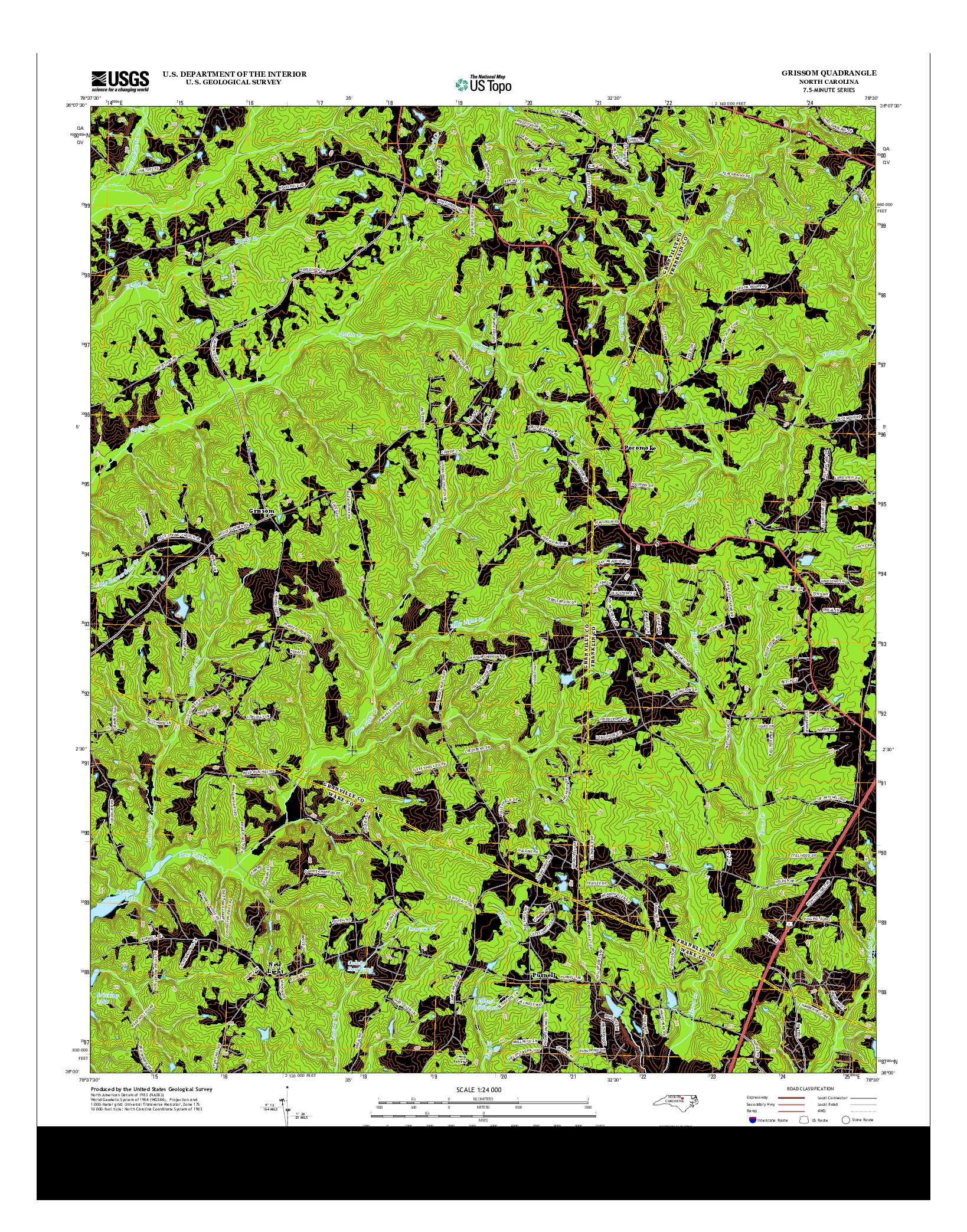 USGS US TOPO 7.5-MINUTE MAP FOR GRISSOM, NC 2013