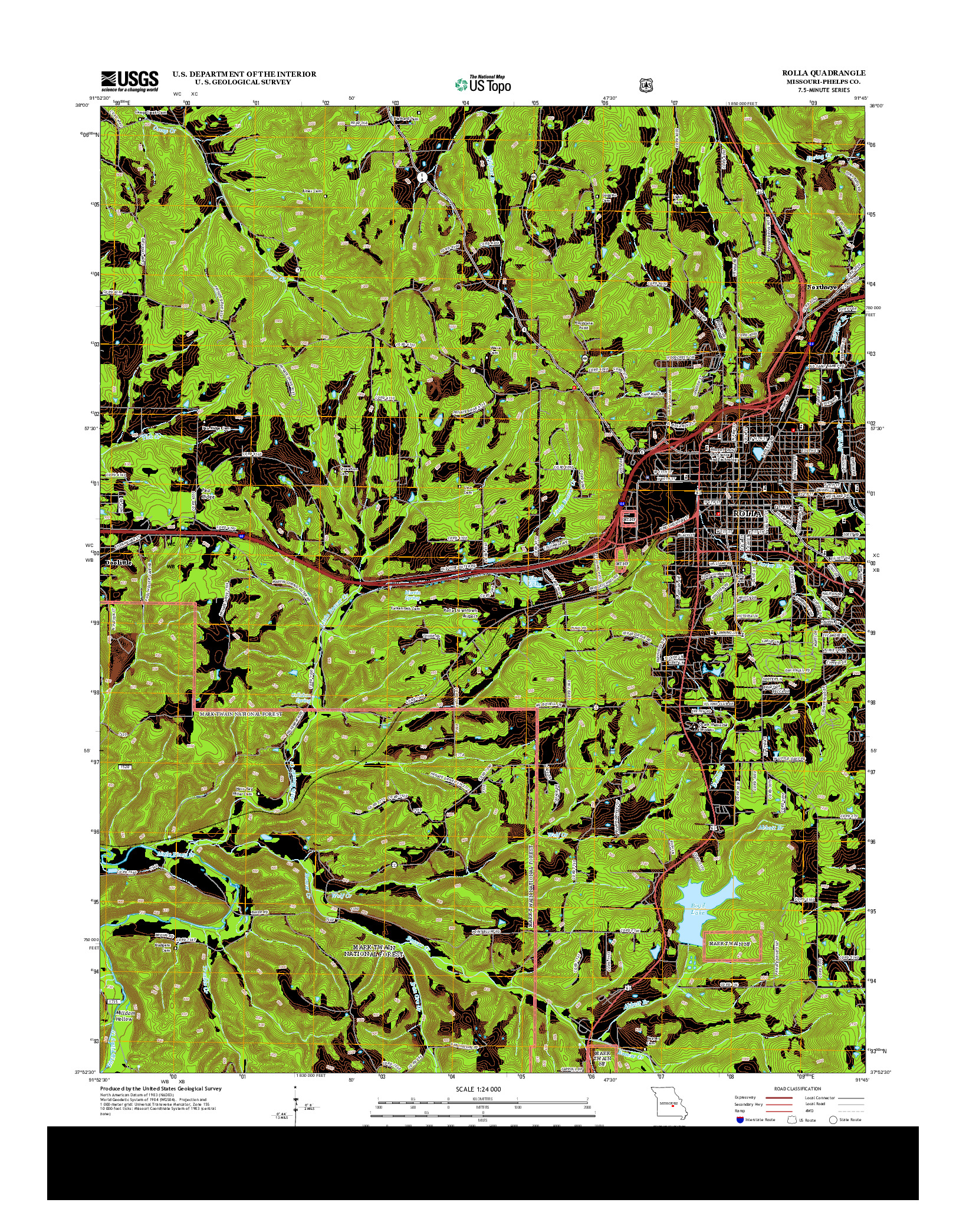 USGS US TOPO 7.5-MINUTE MAP FOR ROLLA, MO 2013