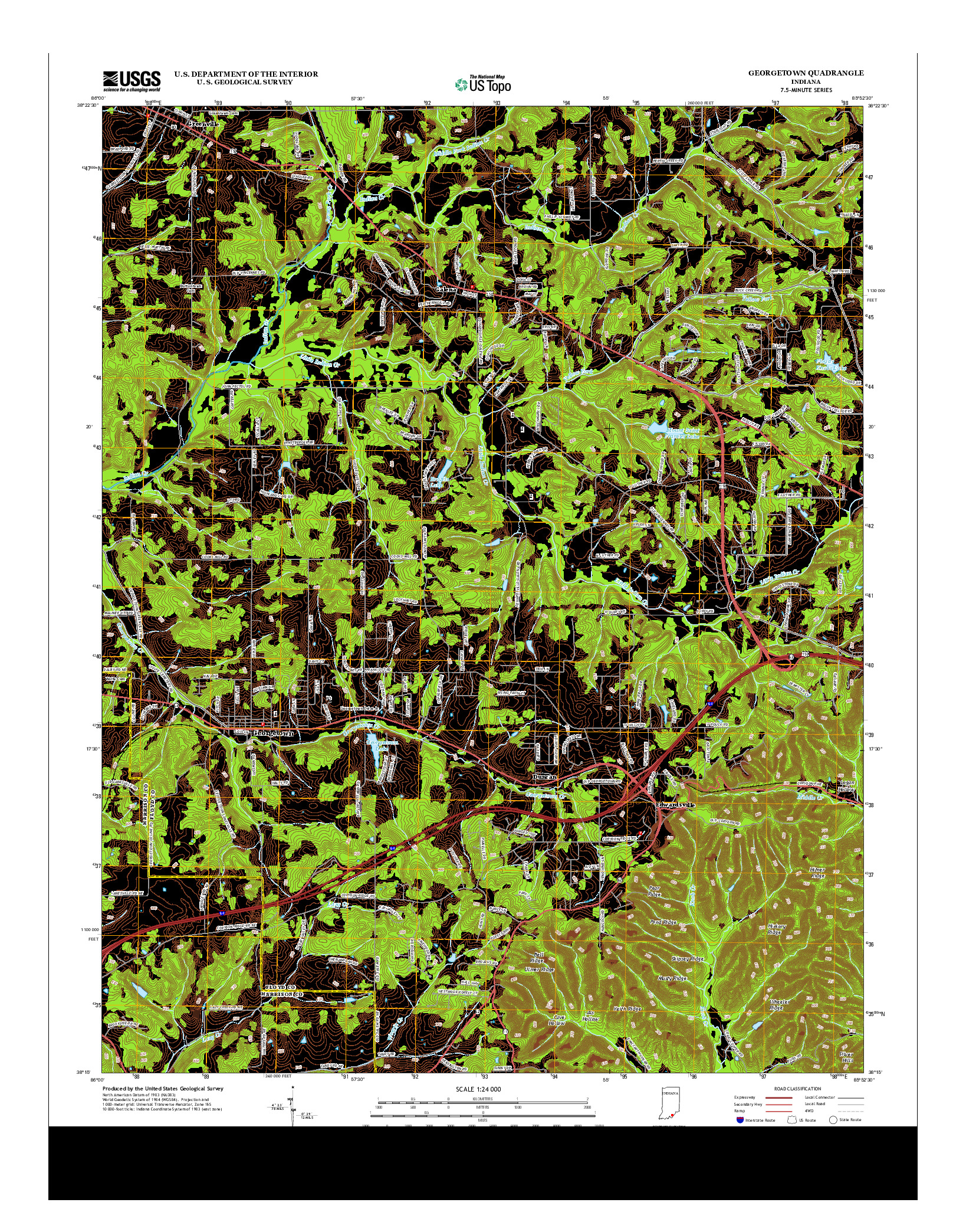 USGS US TOPO 7.5-MINUTE MAP FOR GEORGETOWN, IN 2013