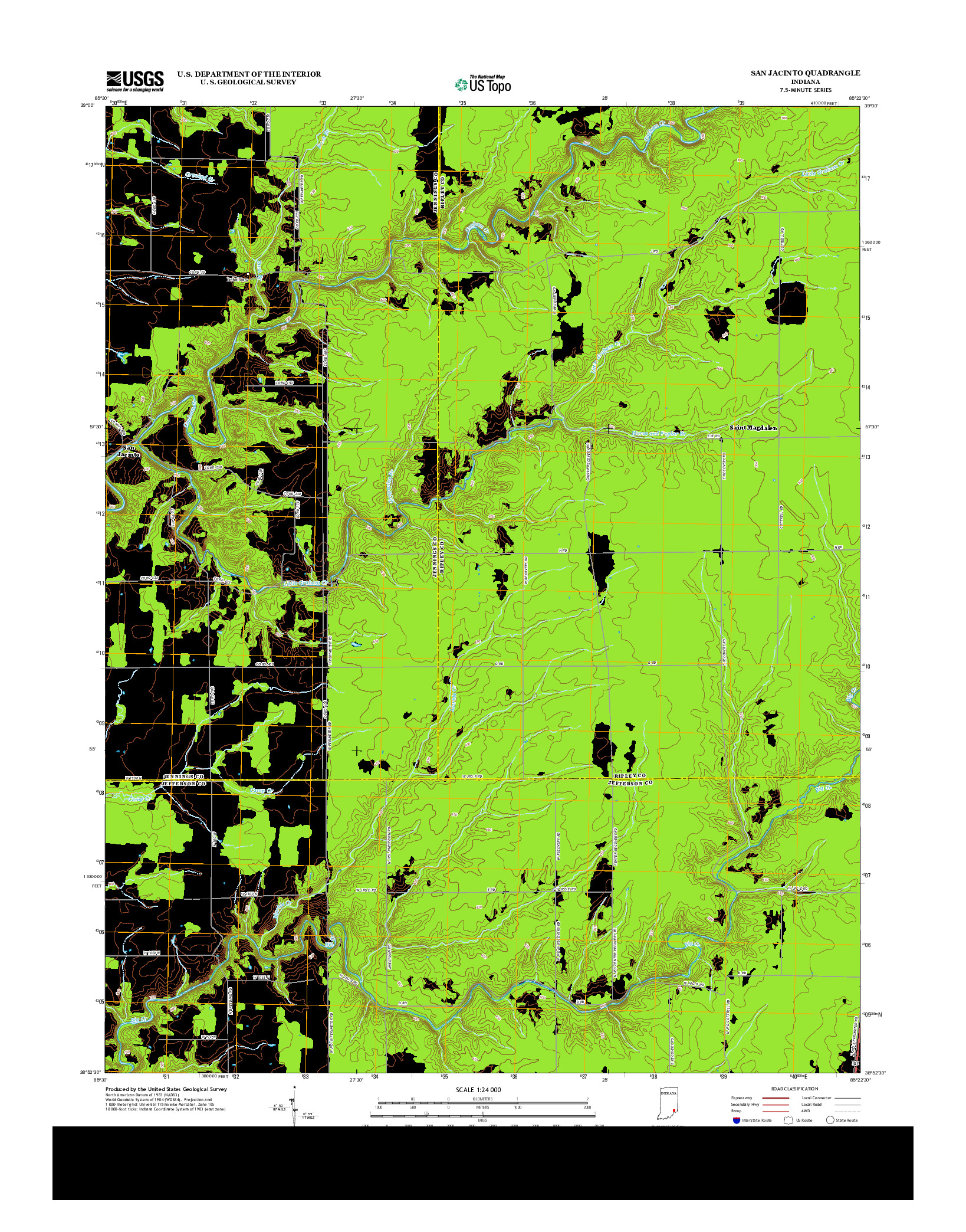 USGS US TOPO 7.5-MINUTE MAP FOR SAN JACINTO, IN 2013