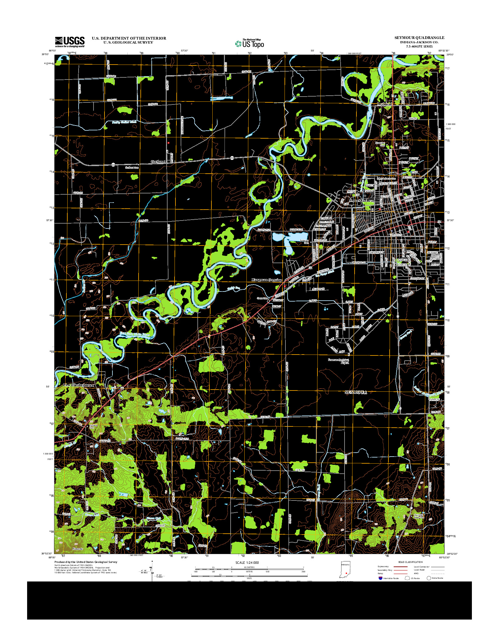 USGS US TOPO 7.5-MINUTE MAP FOR SEYMOUR, IN 2013