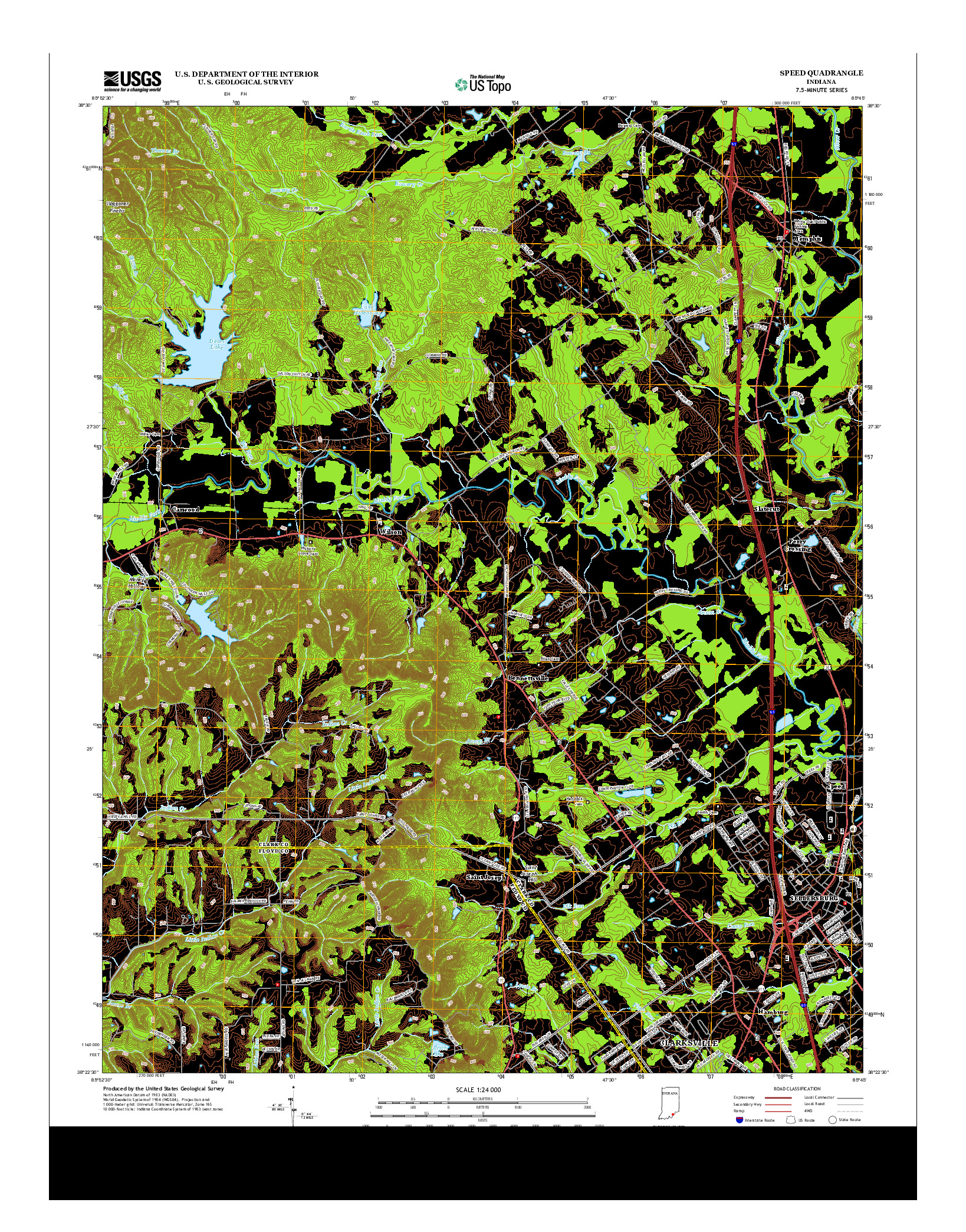 USGS US TOPO 7.5-MINUTE MAP FOR SPEED, IN 2013