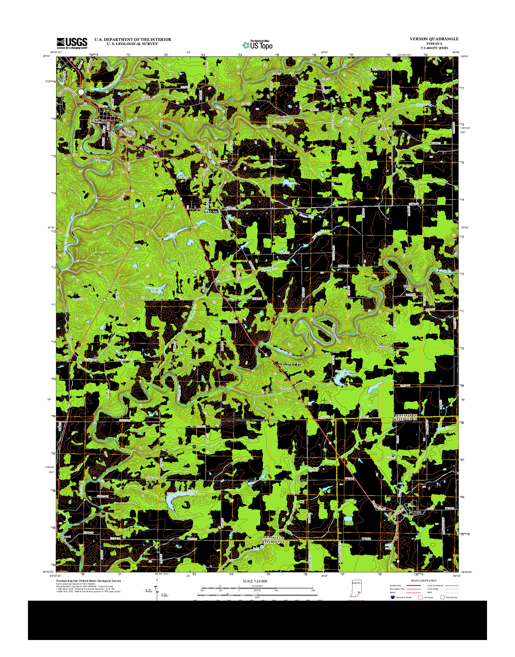 USGS US TOPO 7.5-MINUTE MAP FOR VERNON, IN 2013