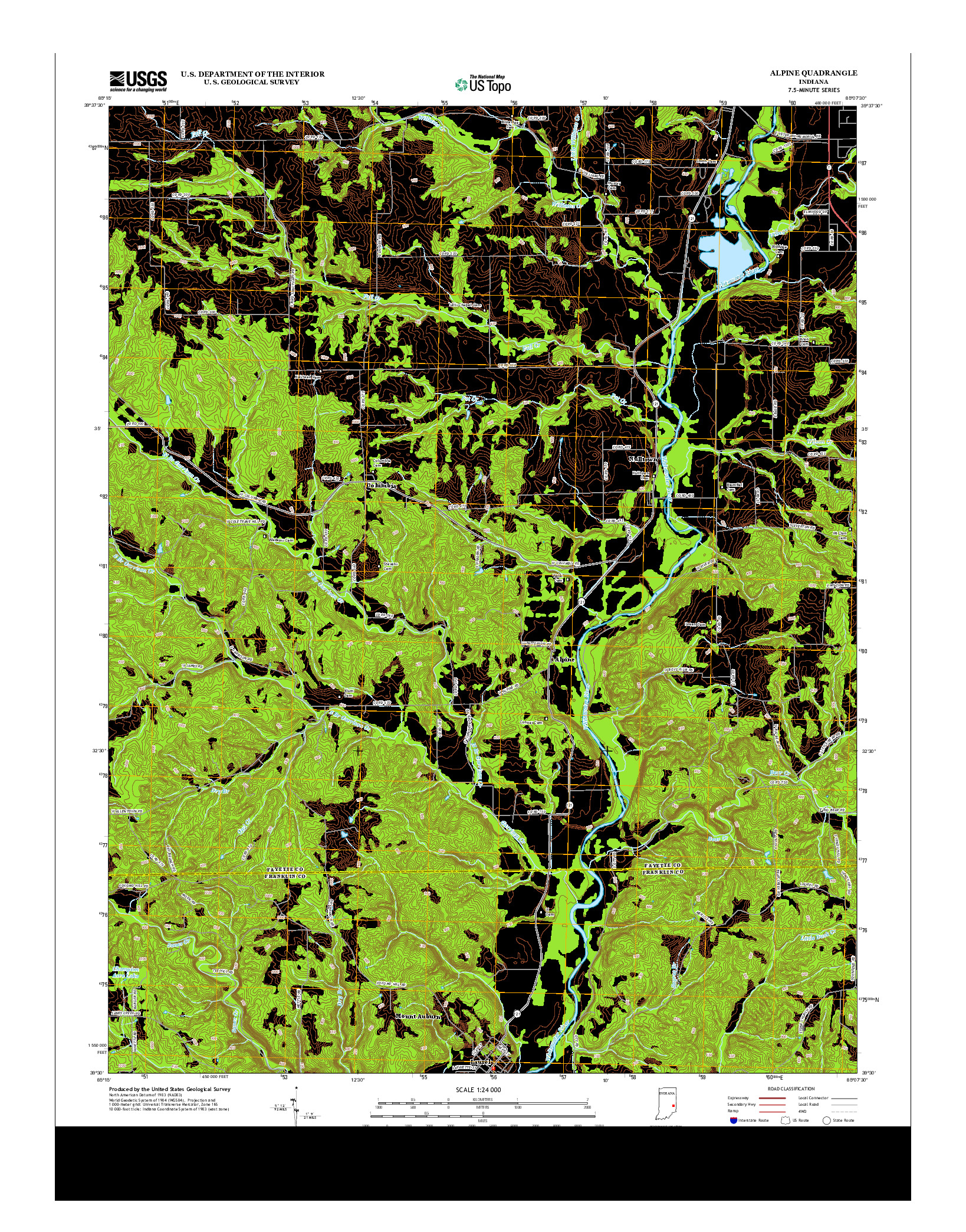 USGS US TOPO 7.5-MINUTE MAP FOR ALPINE, IN 2013