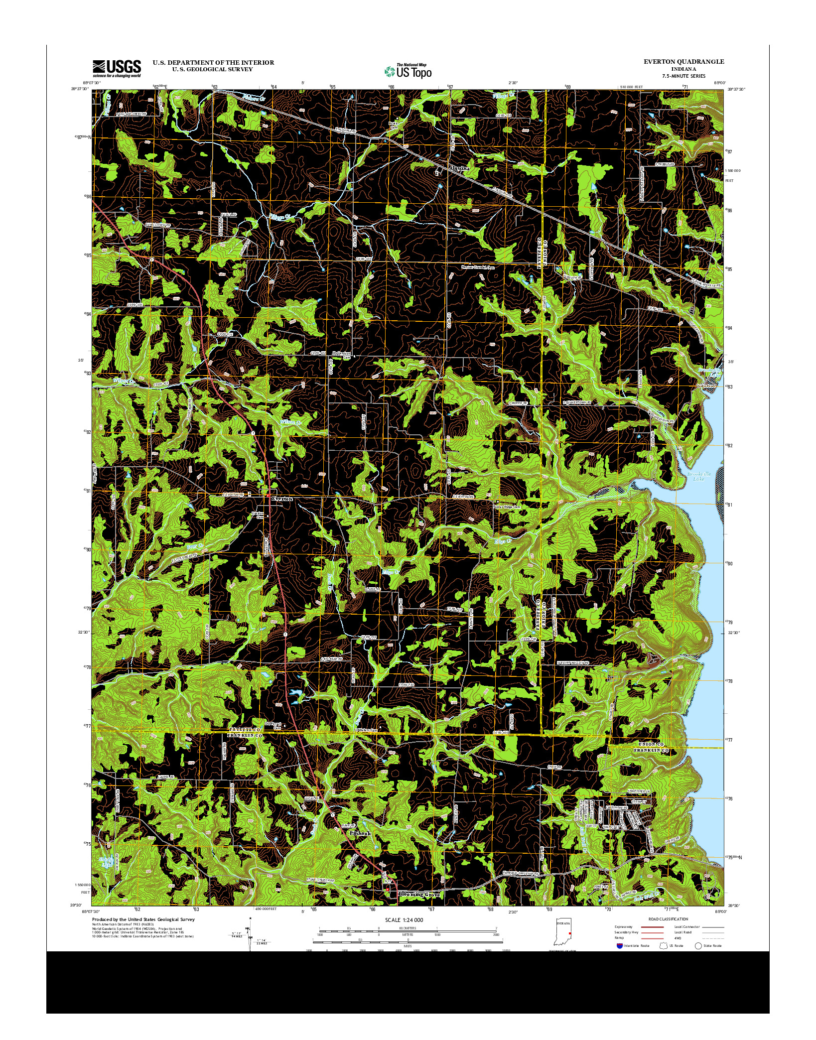 USGS US TOPO 7.5-MINUTE MAP FOR EVERTON, IN 2013