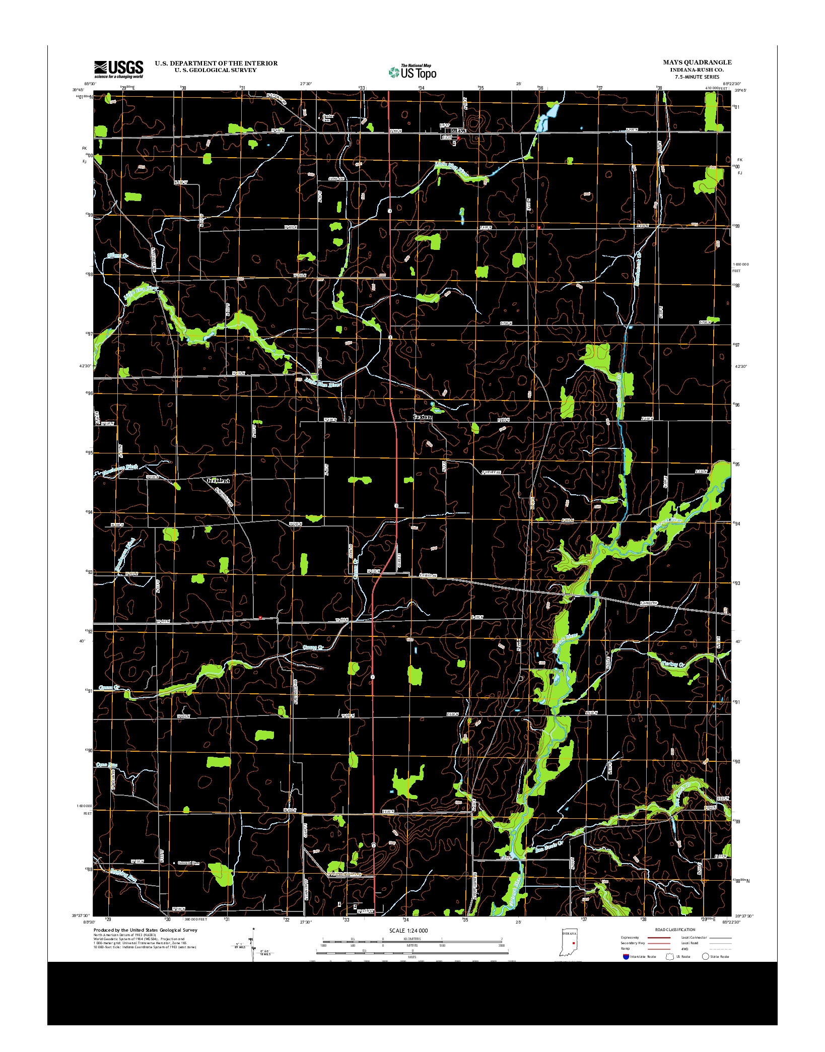 USGS US TOPO 7.5-MINUTE MAP FOR MAYS, IN 2013