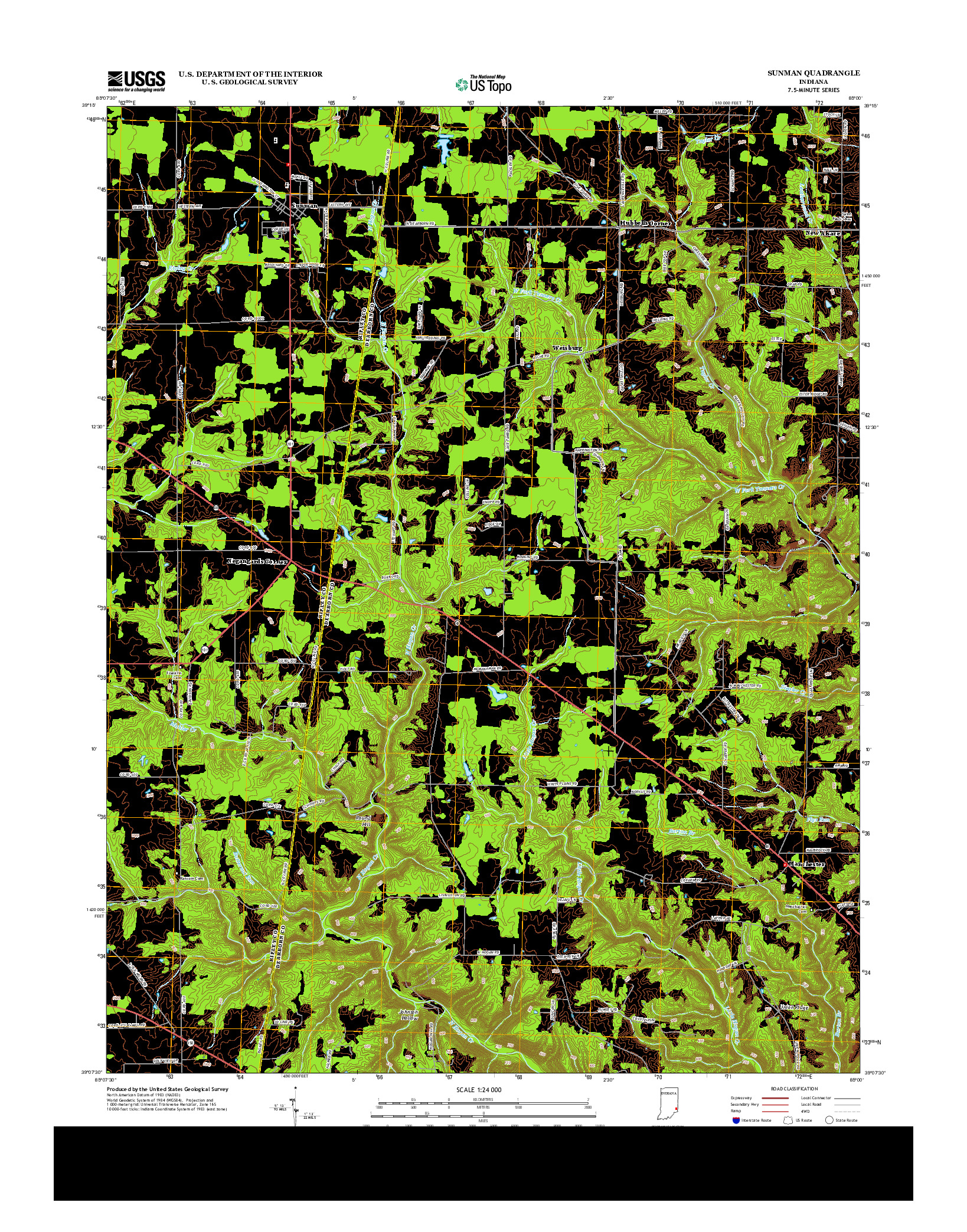 USGS US TOPO 7.5-MINUTE MAP FOR SUNMAN, IN 2013