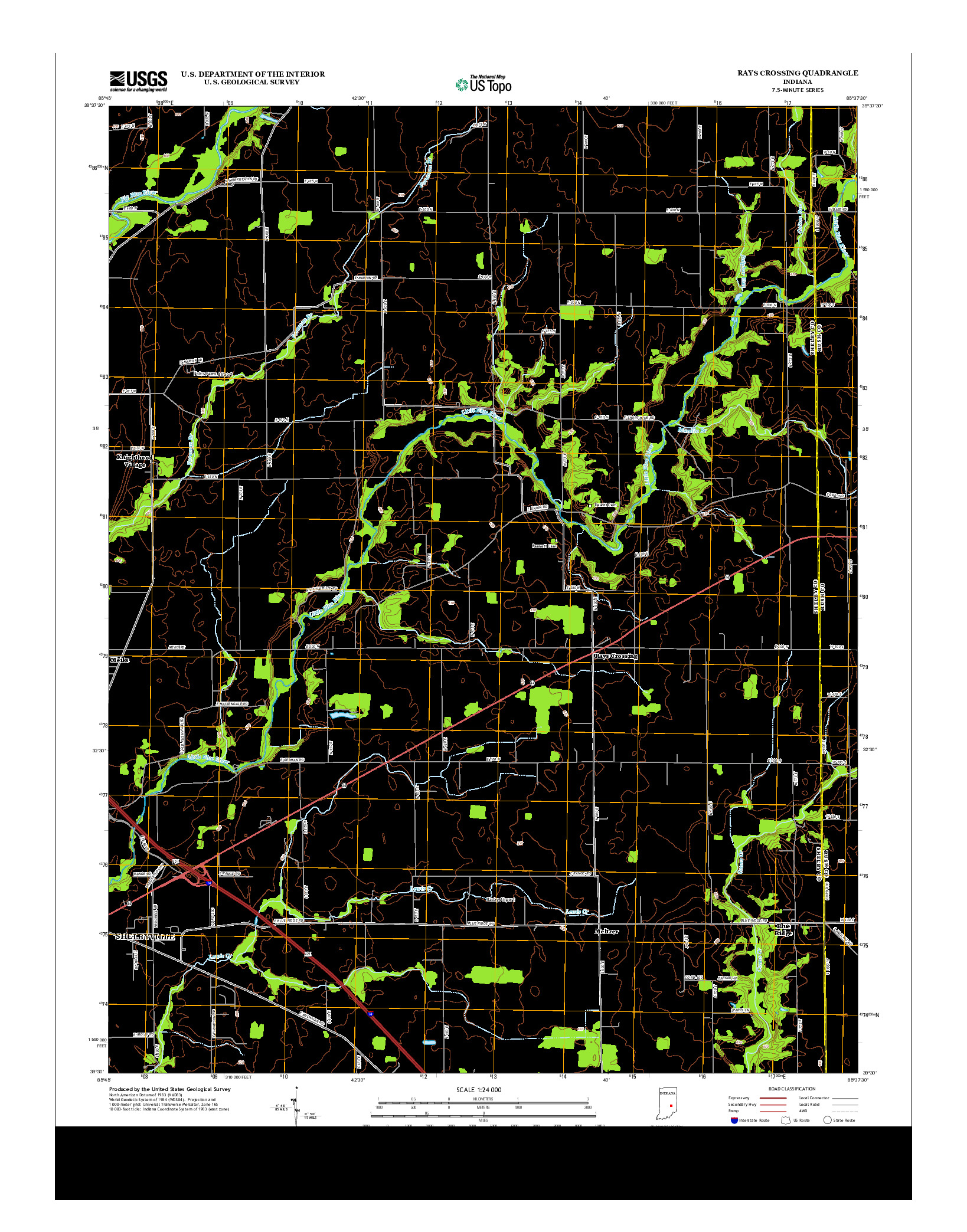 USGS US TOPO 7.5-MINUTE MAP FOR RAYS CROSSING, IN 2013