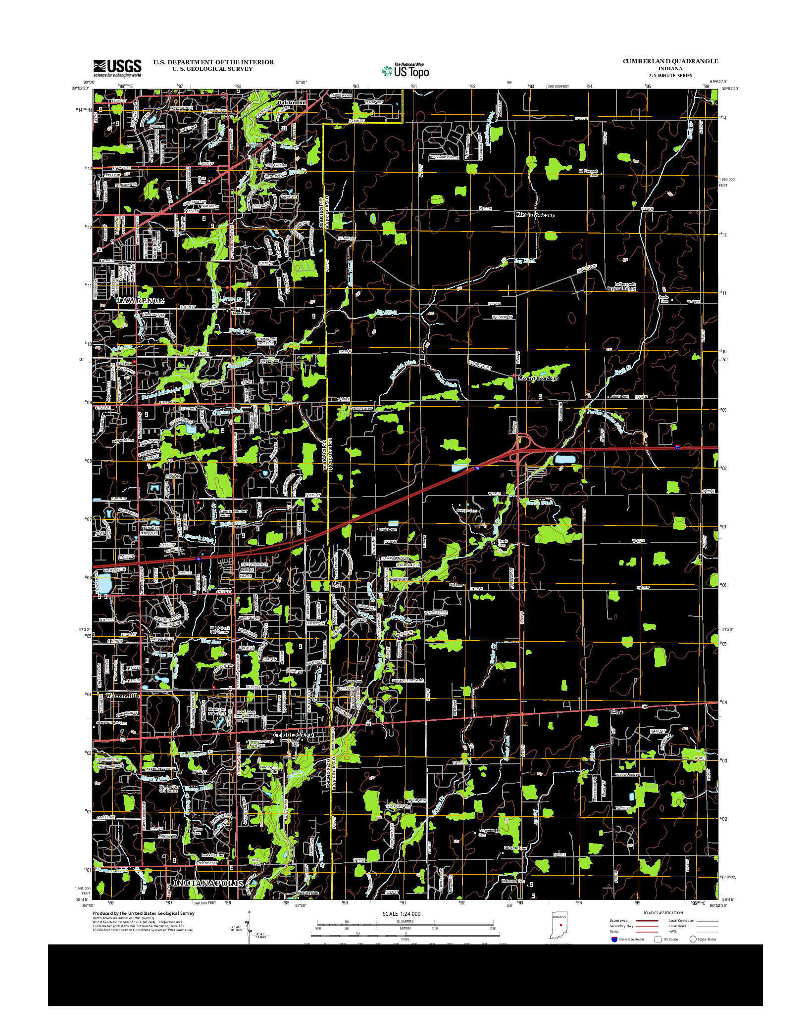 USGS US TOPO 7.5-MINUTE MAP FOR CUMBERLAND, IN 2013