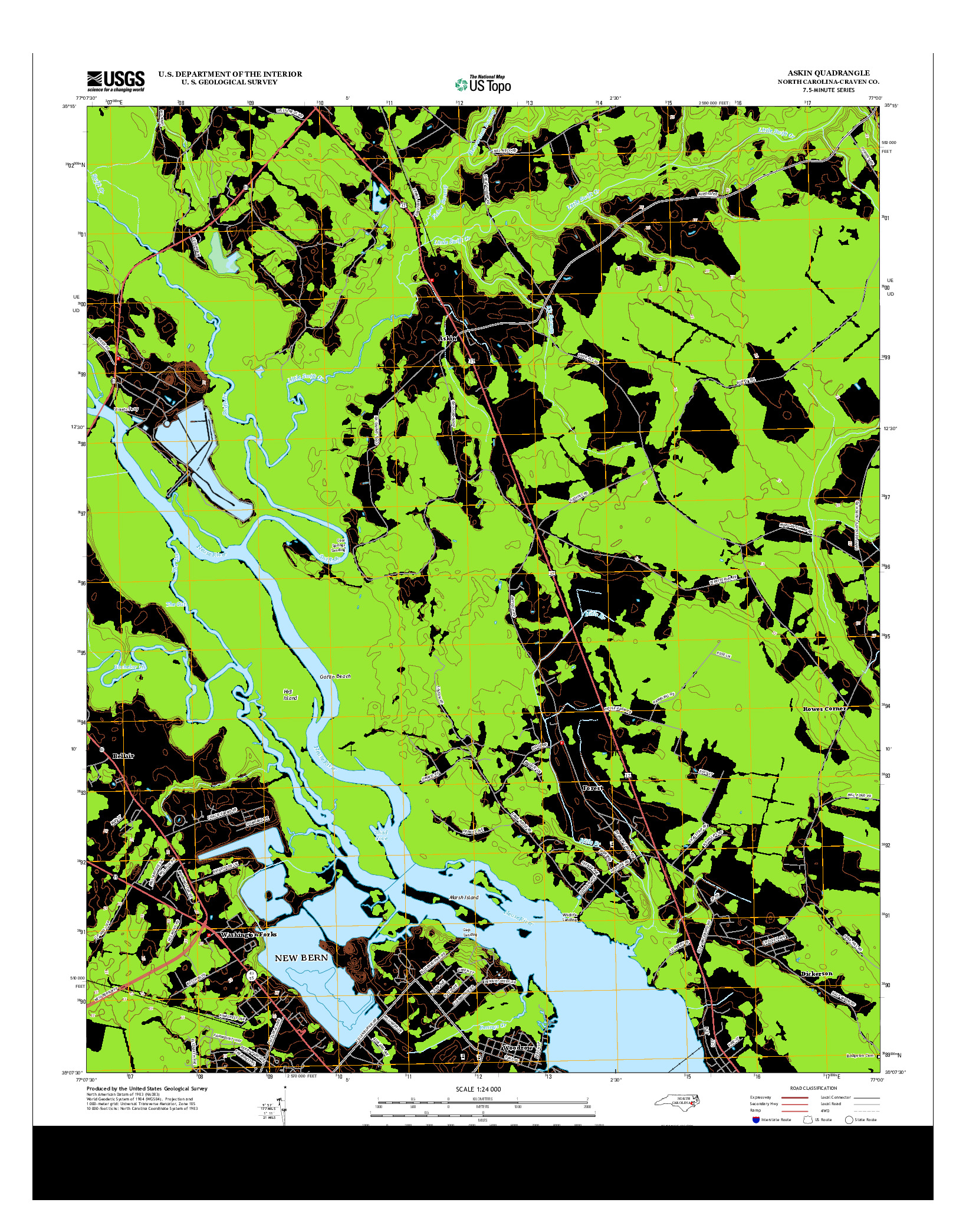 USGS US TOPO 7.5-MINUTE MAP FOR ASKIN, NC 2013
