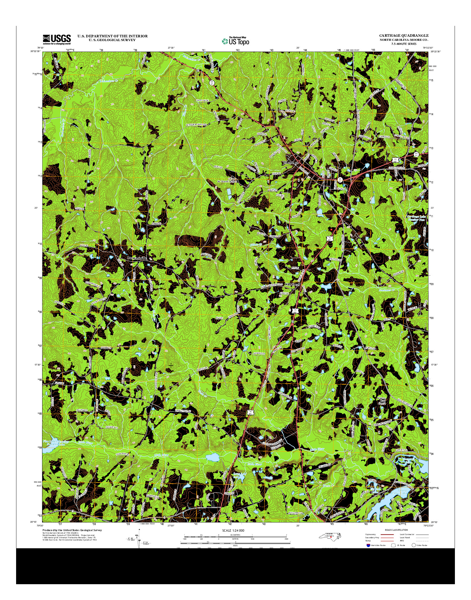 USGS US TOPO 7.5-MINUTE MAP FOR CARTHAGE, NC 2013