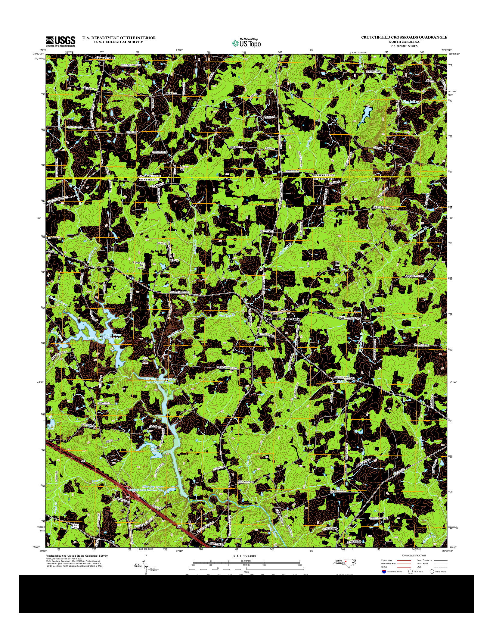 USGS US TOPO 7.5-MINUTE MAP FOR CRUTCHFIELD CROSSROADS, NC 2013