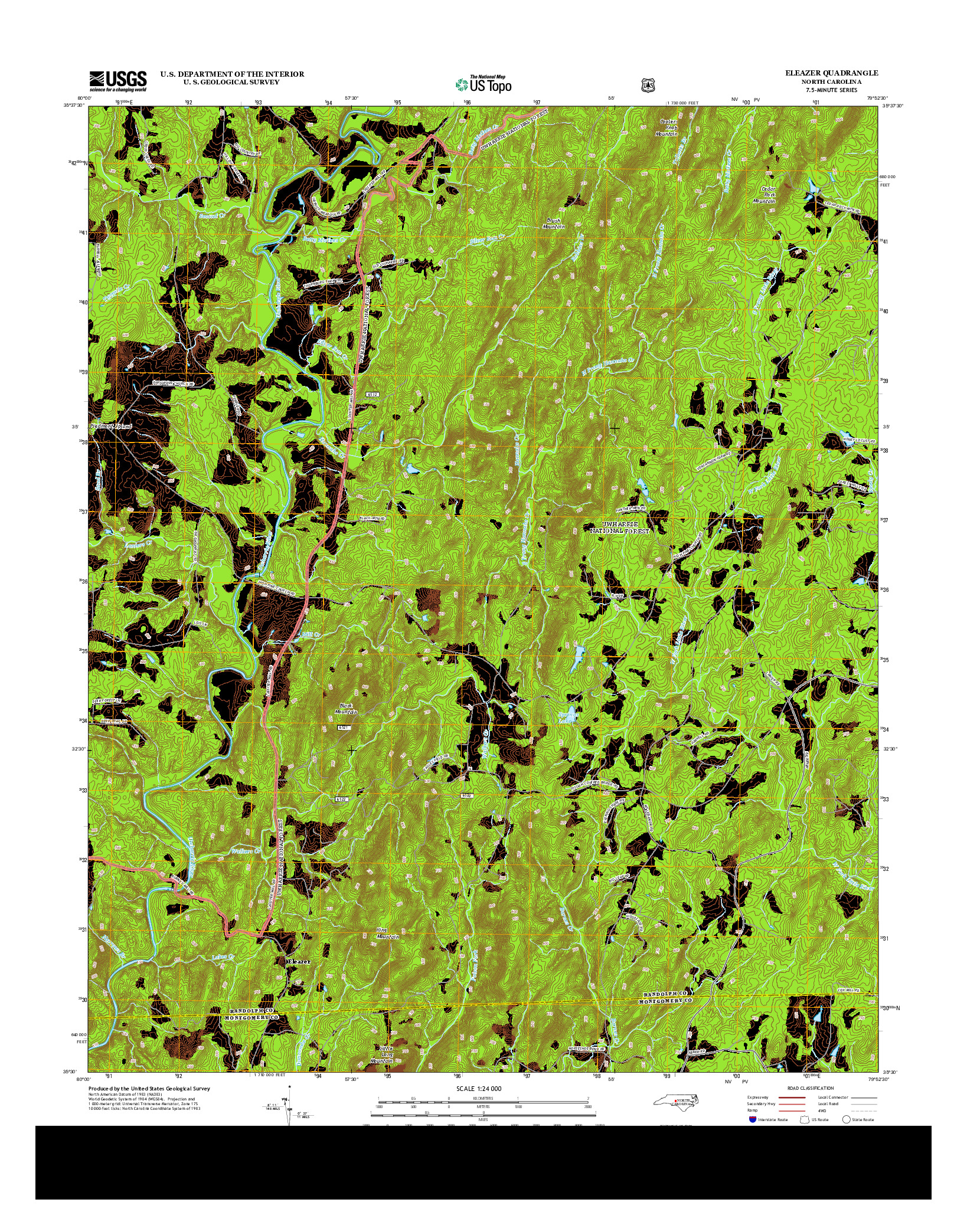 USGS US TOPO 7.5-MINUTE MAP FOR ELEAZER, NC 2013