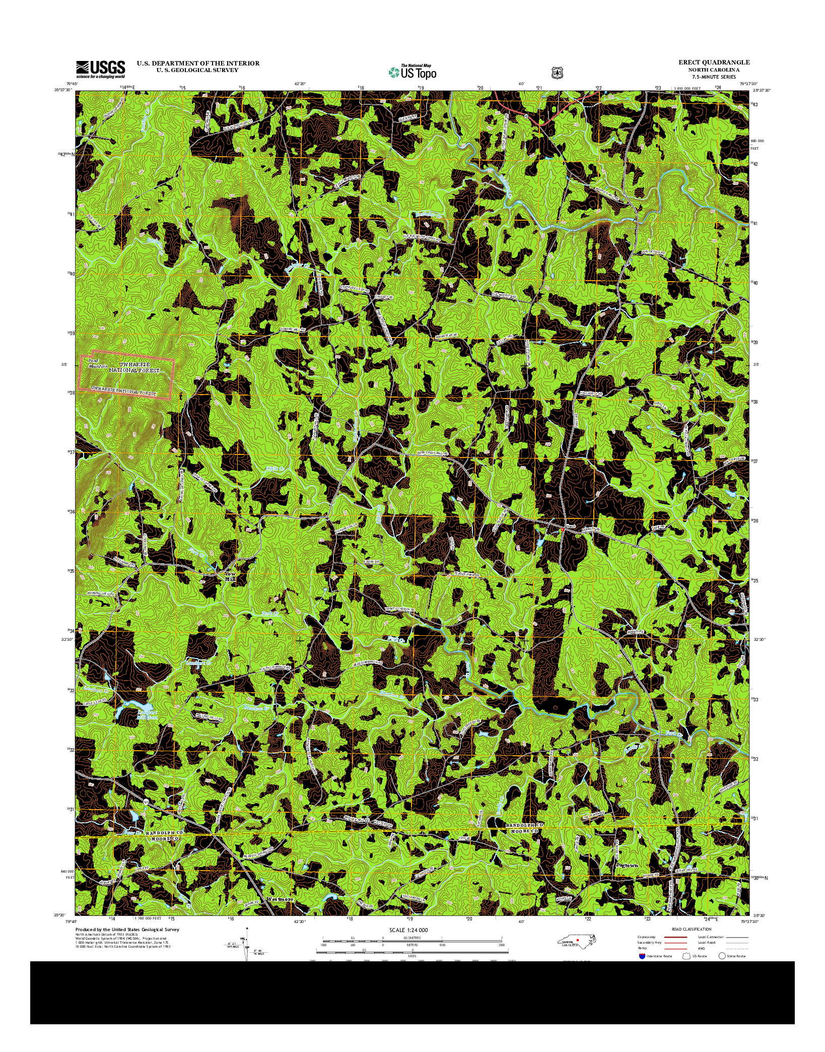 USGS US TOPO 7.5-MINUTE MAP FOR ERECT, NC 2013