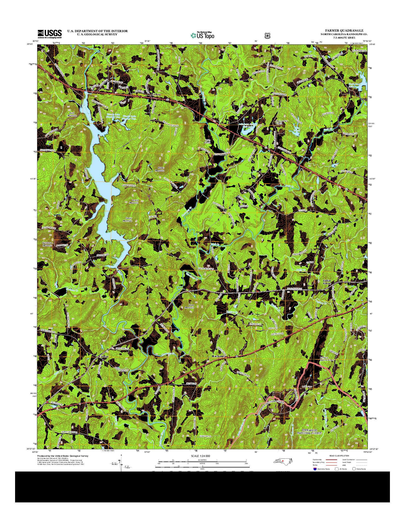 USGS US TOPO 7.5-MINUTE MAP FOR FARMER, NC 2013