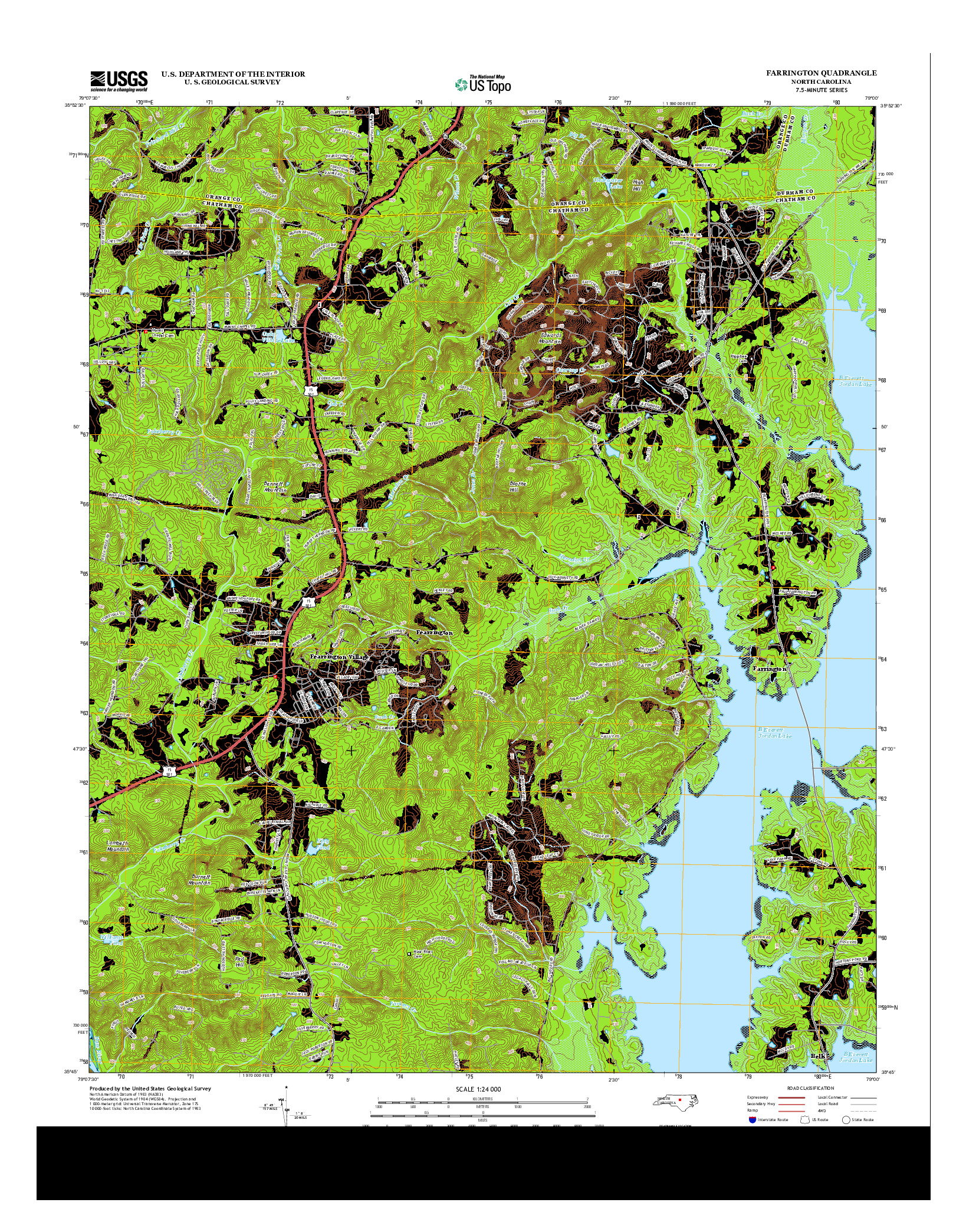 USGS US TOPO 7.5-MINUTE MAP FOR FARRINGTON, NC 2013