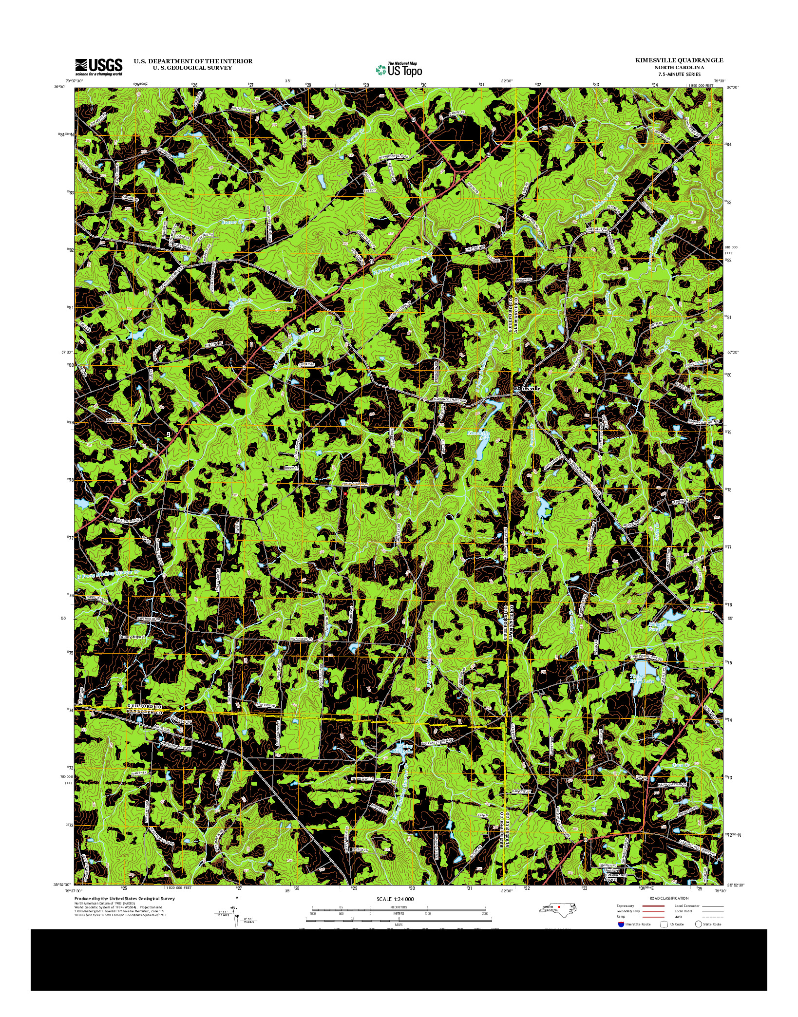 USGS US TOPO 7.5-MINUTE MAP FOR KIMESVILLE, NC 2013