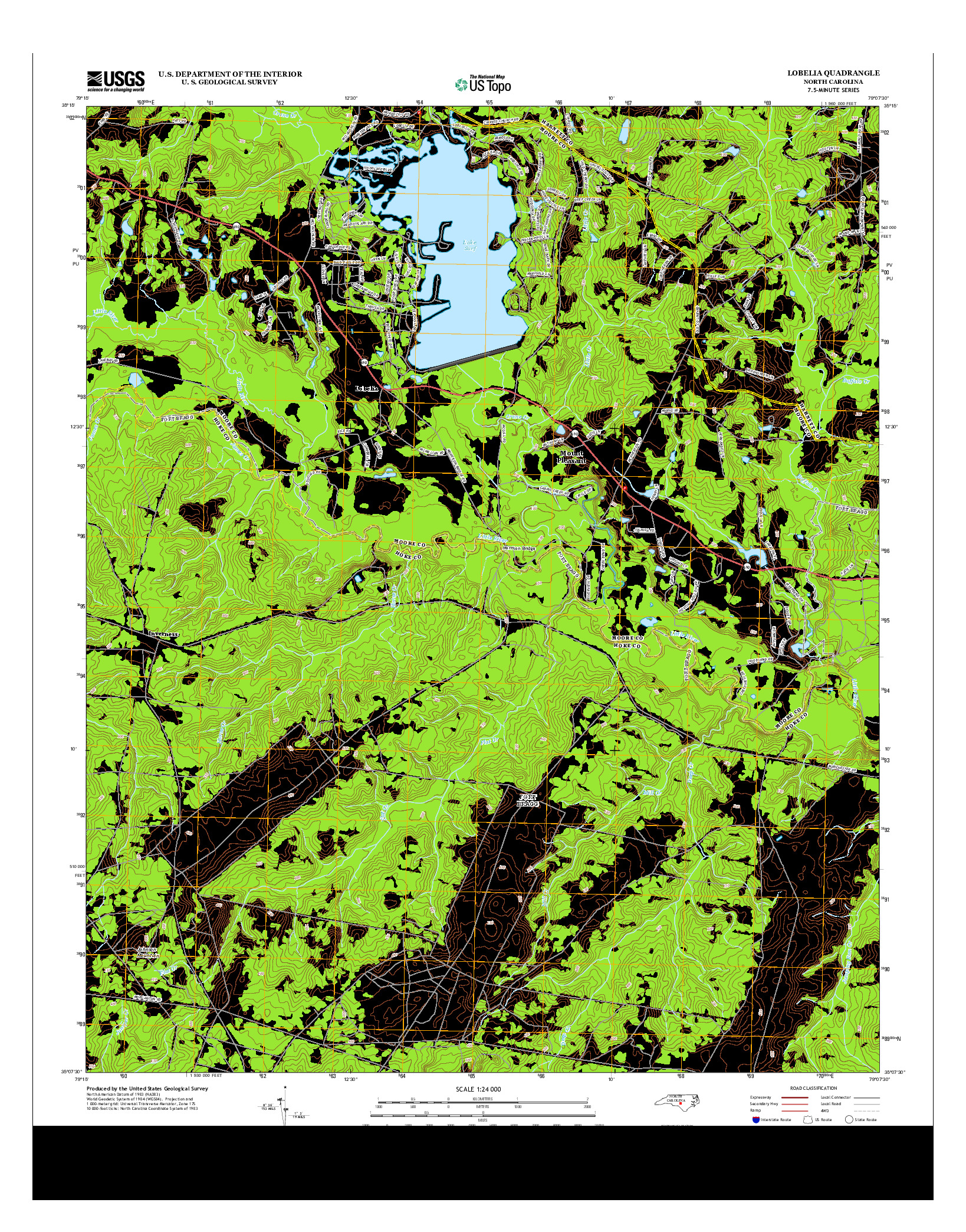 USGS US TOPO 7.5-MINUTE MAP FOR LOBELIA, NC 2013