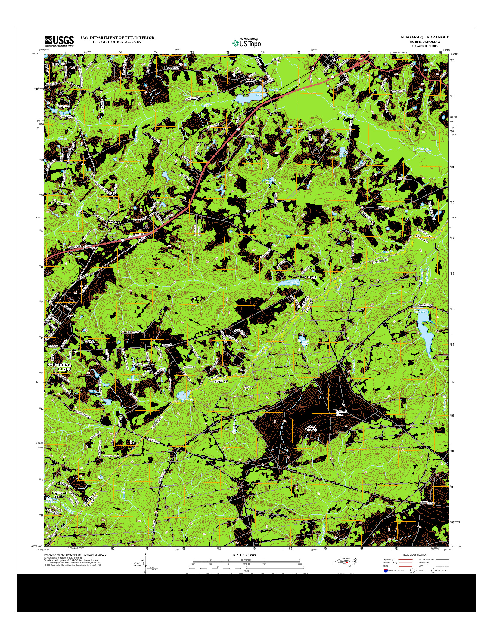USGS US TOPO 7.5-MINUTE MAP FOR NIAGARA, NC 2013