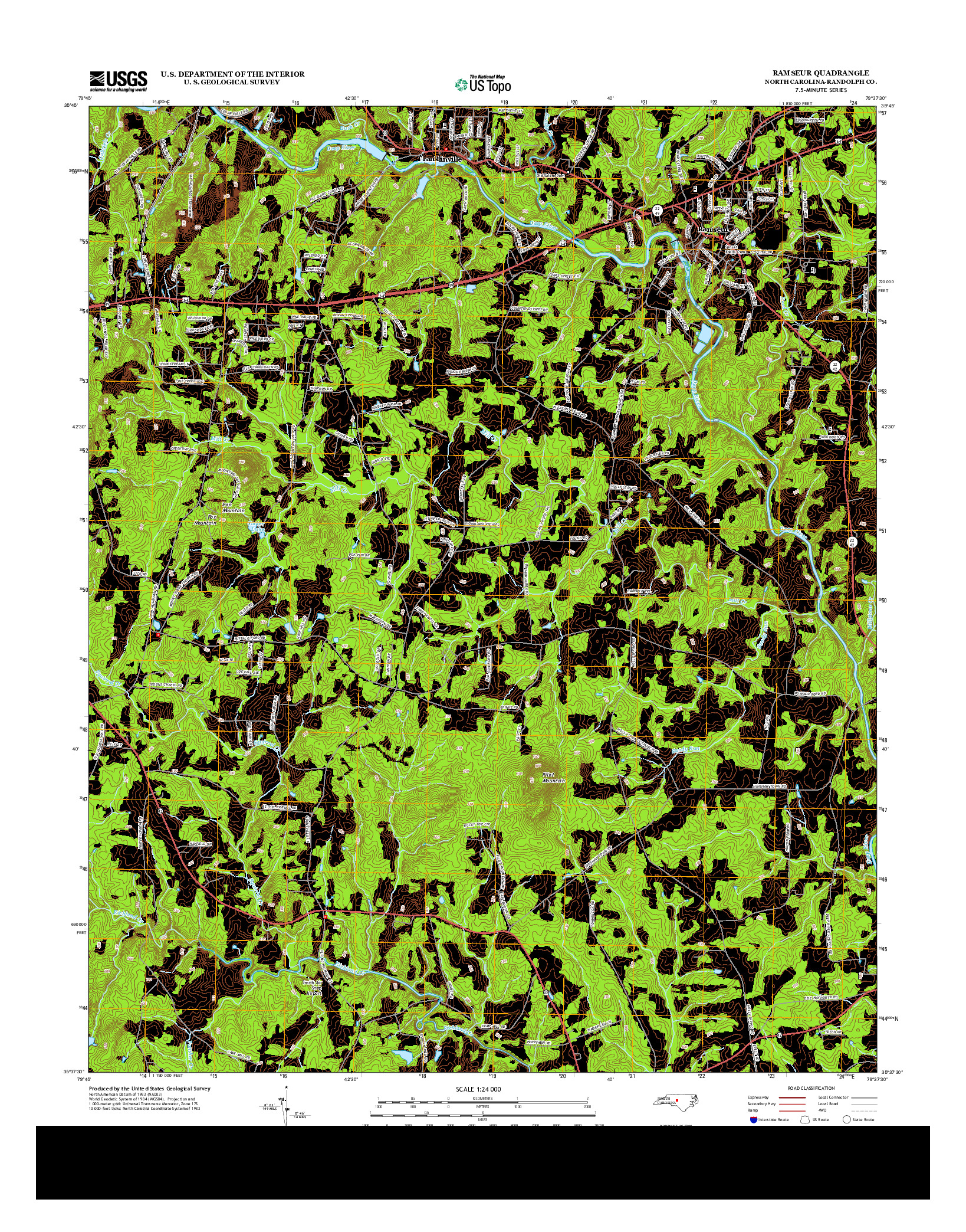 USGS US TOPO 7.5-MINUTE MAP FOR RAMSEUR, NC 2013