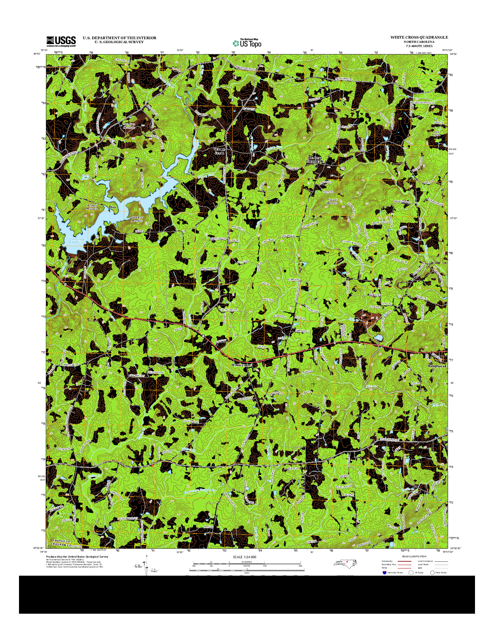 USGS US TOPO 7.5-MINUTE MAP FOR WHITE CROSS, NC 2013