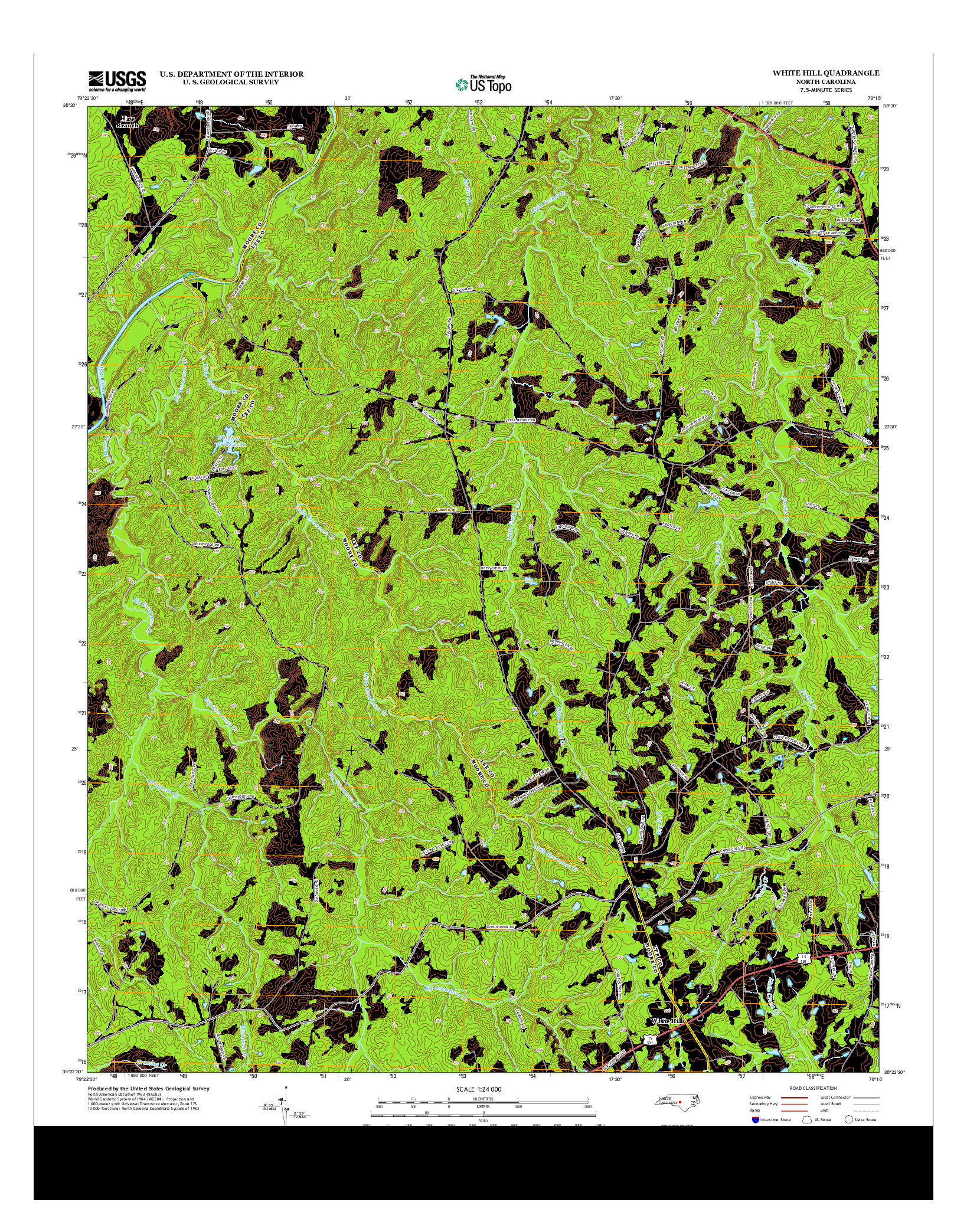 USGS US TOPO 7.5-MINUTE MAP FOR WHITE HILL, NC 2013