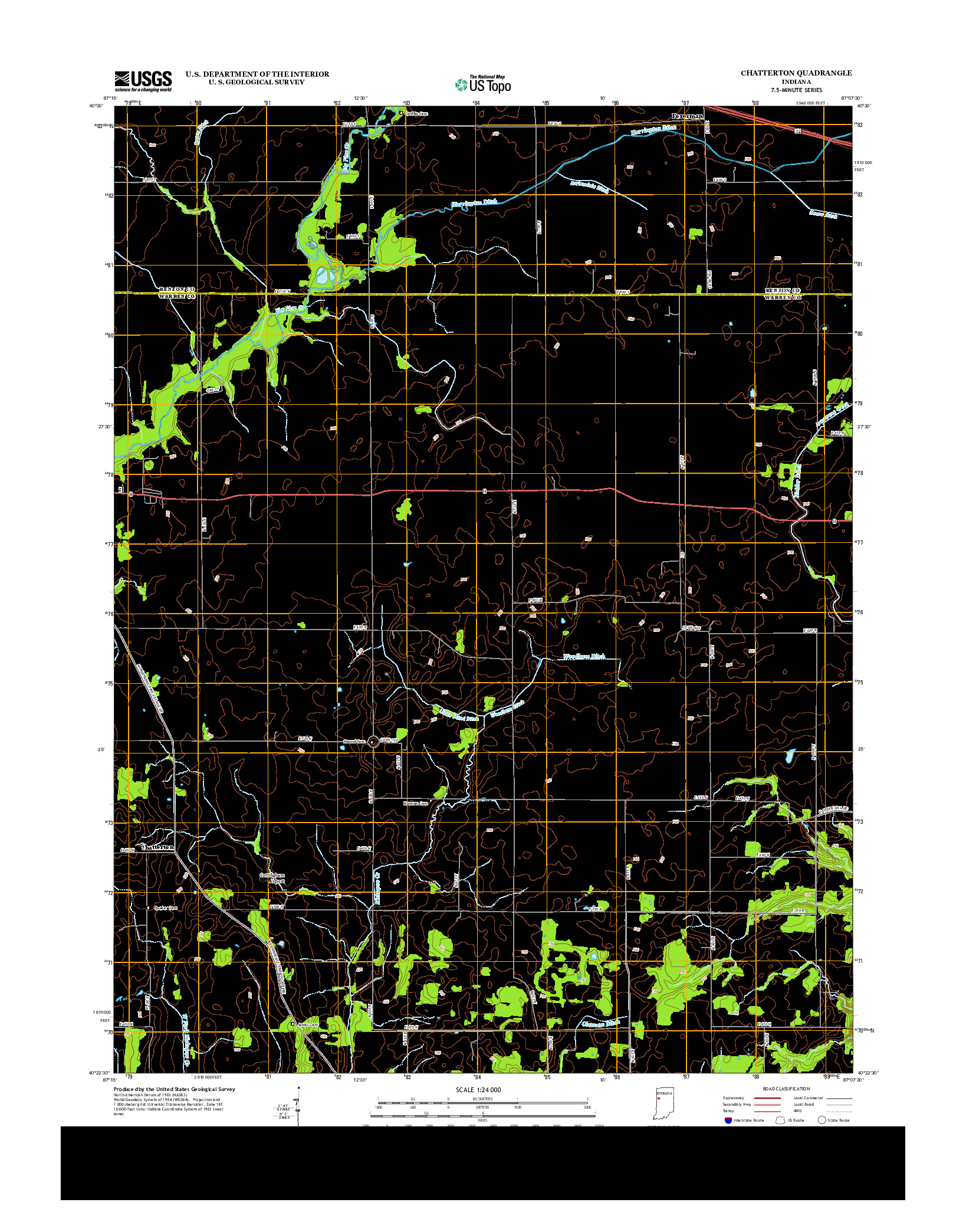 USGS US TOPO 7.5-MINUTE MAP FOR CHATTERTON, IN 2013