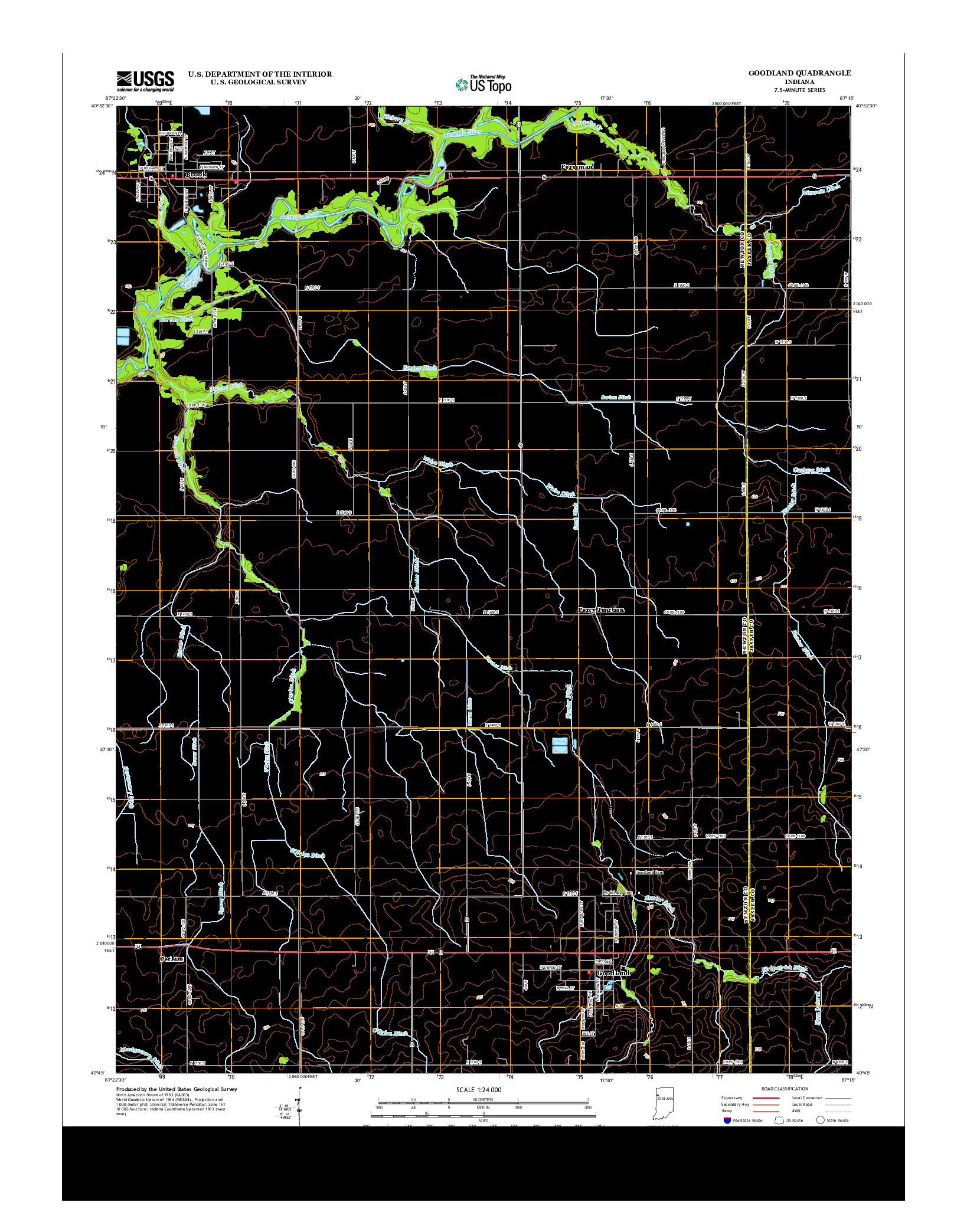 USGS US TOPO 7.5-MINUTE MAP FOR GOODLAND, IN 2013